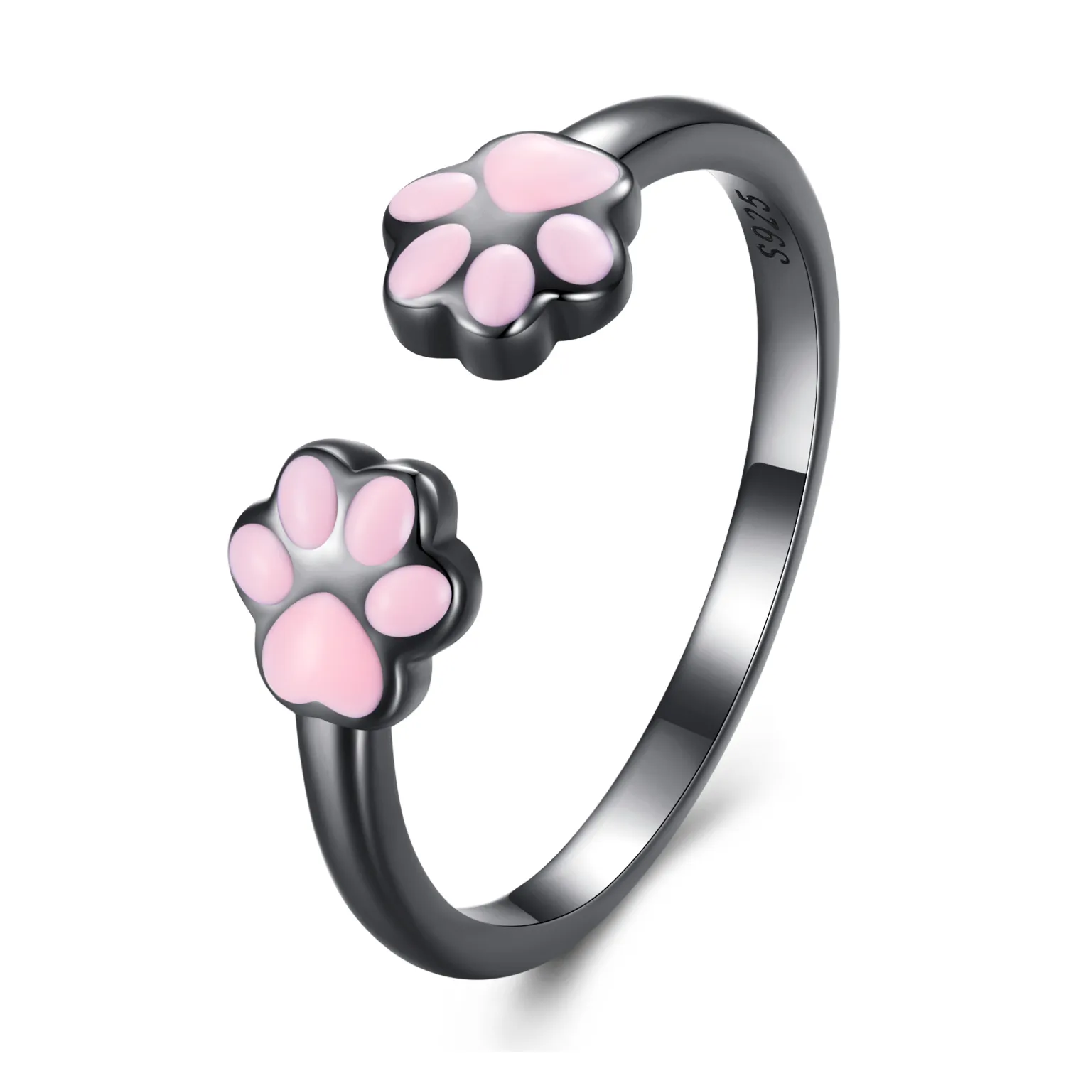 Pandora Style Black Cat Claw Open Ring - SCR913