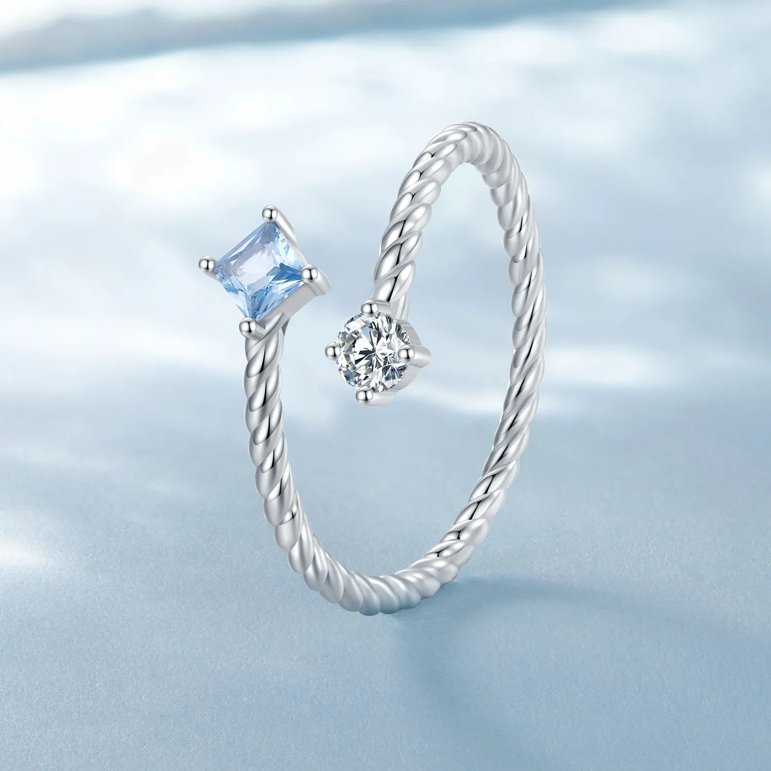 Pandora Style Blue Twist Ring - SCR923