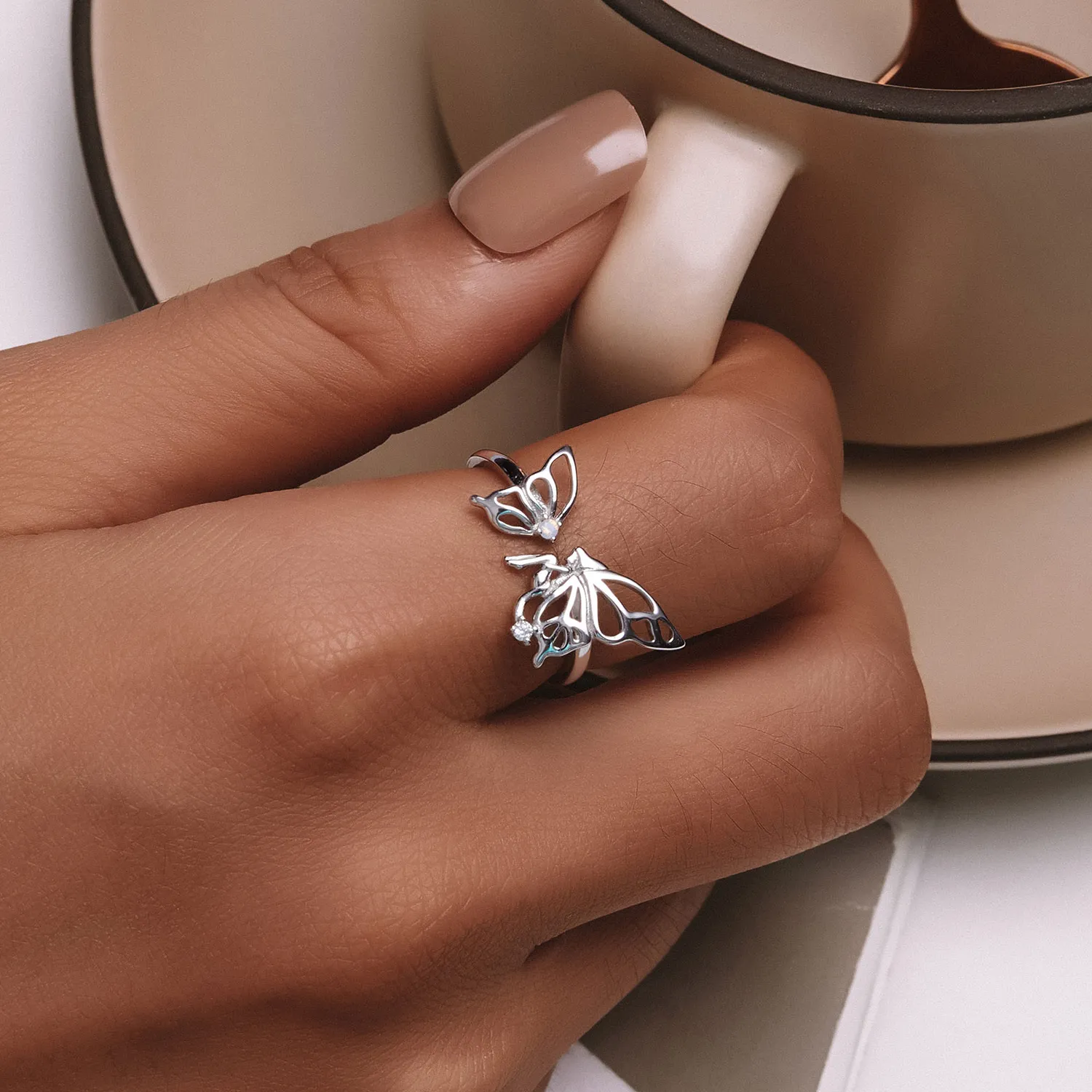 Pandora Style Butterfly Alv Ring - BSR484-E