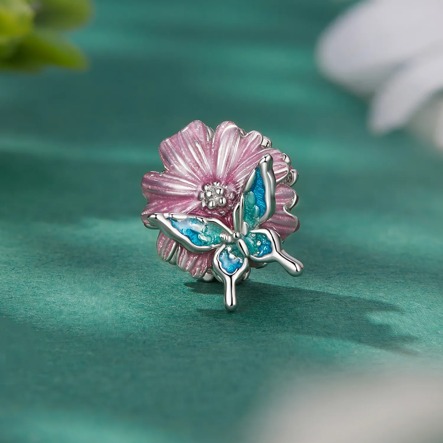 Pandora Style Butterfly Chrysanthemum Charm - BSC788