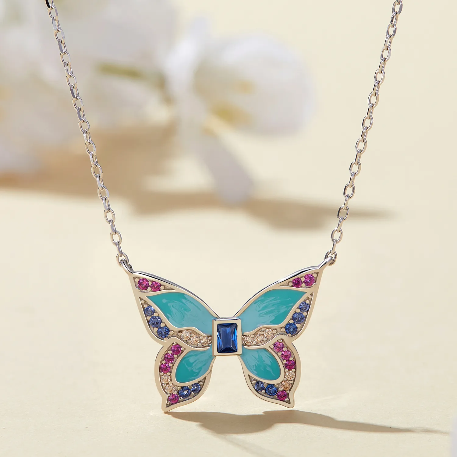 Pandora Style Butterfly Halskjede - BSN306