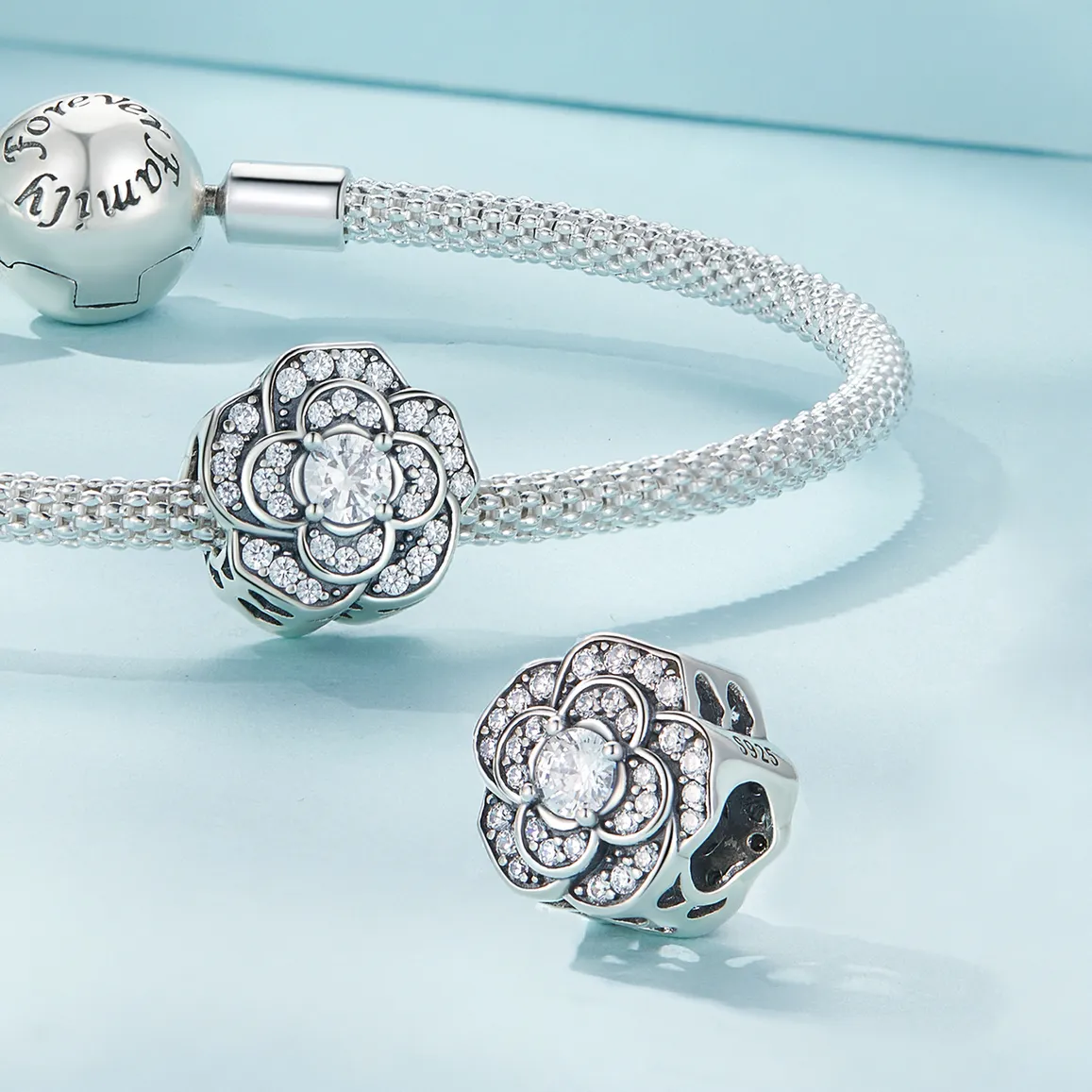 Pandora Style Camellia Charm - SCC2493