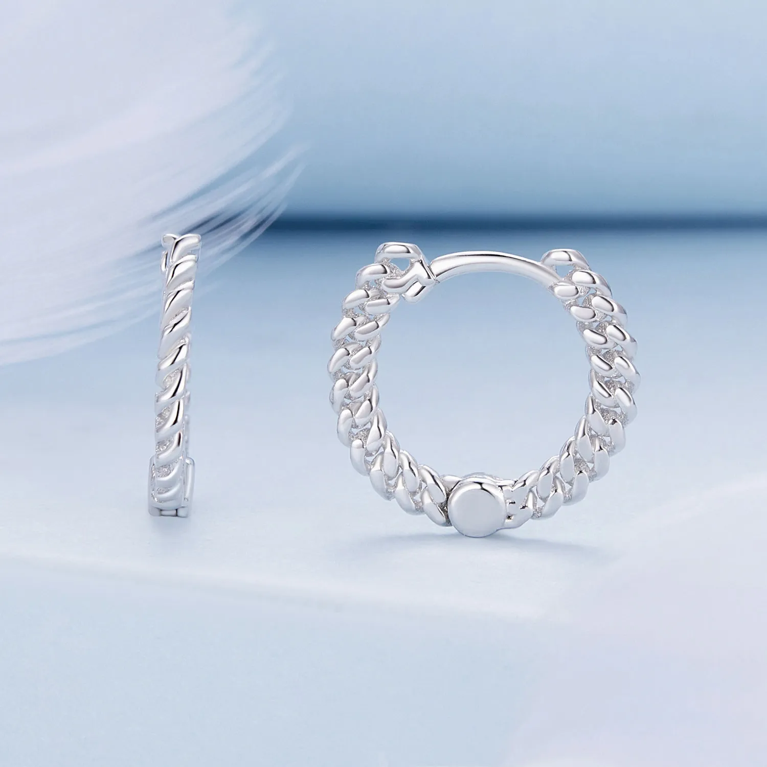 Pandora Style Chain Hoop øredobber - BSE906