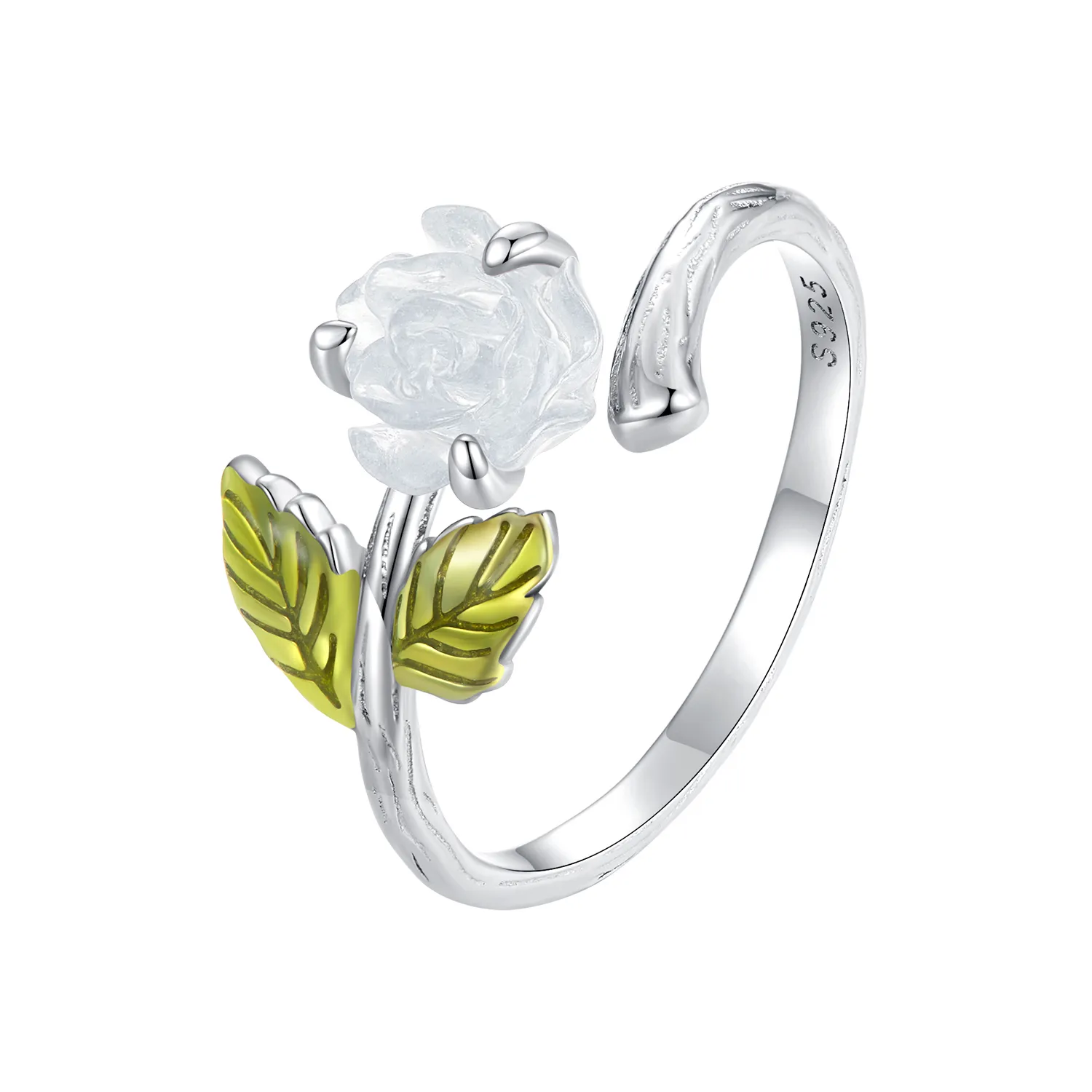 pandora style crystal rose åpen ring bsr472 pke