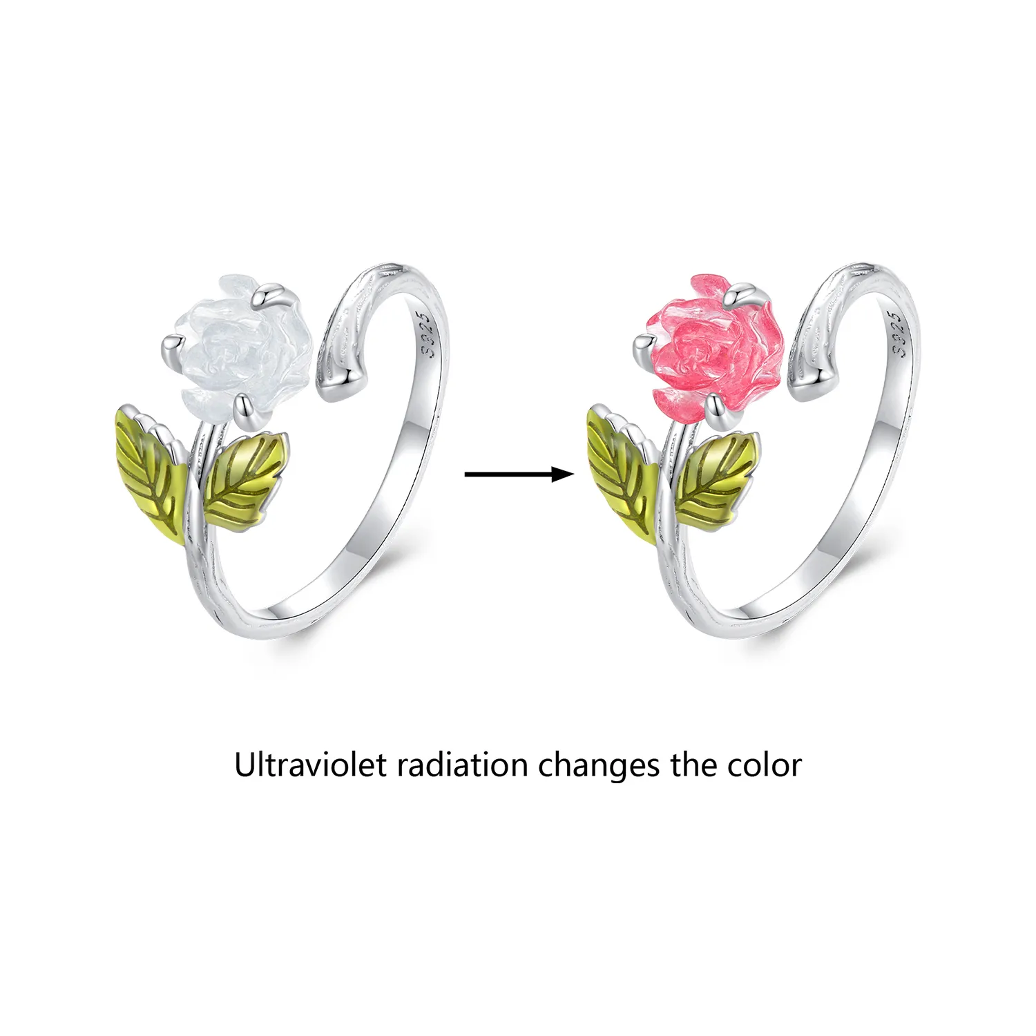 Pandora Style Crystal Rose Åpen Ring - BSR472-PKE