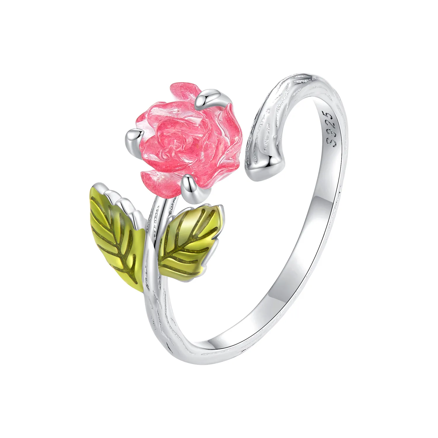 Pandora Style Crystal Rose Åpen Ring - BSR472-PKE