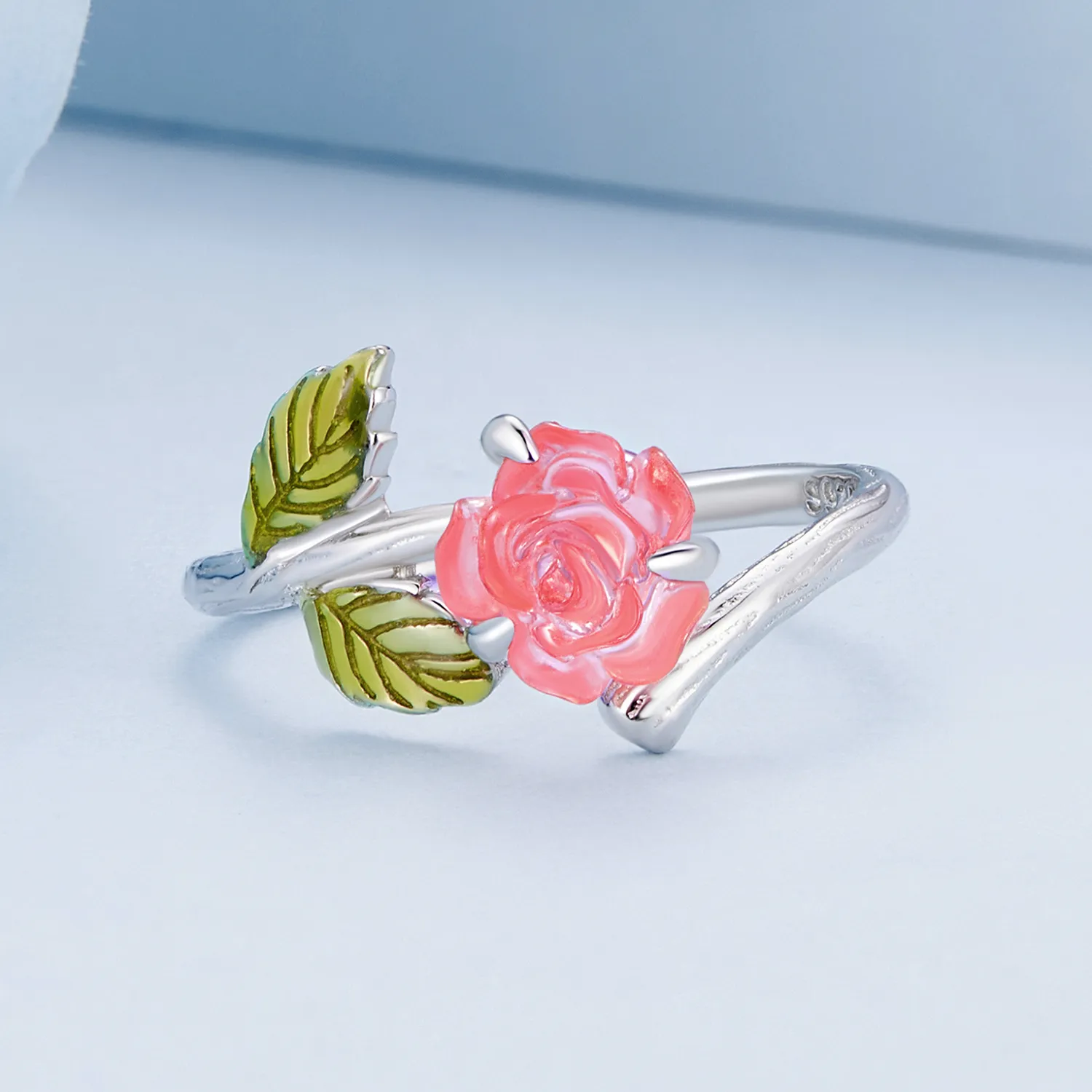 Pandora Style Crystal Rose Åpen Ring - BSR472-PKE