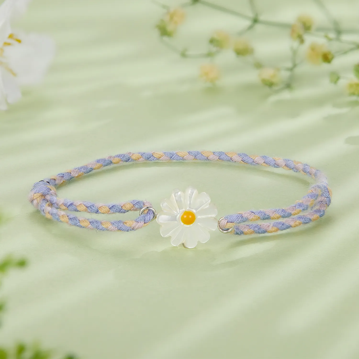 Pandora Style Daisy Cord Armbånd - SCB250