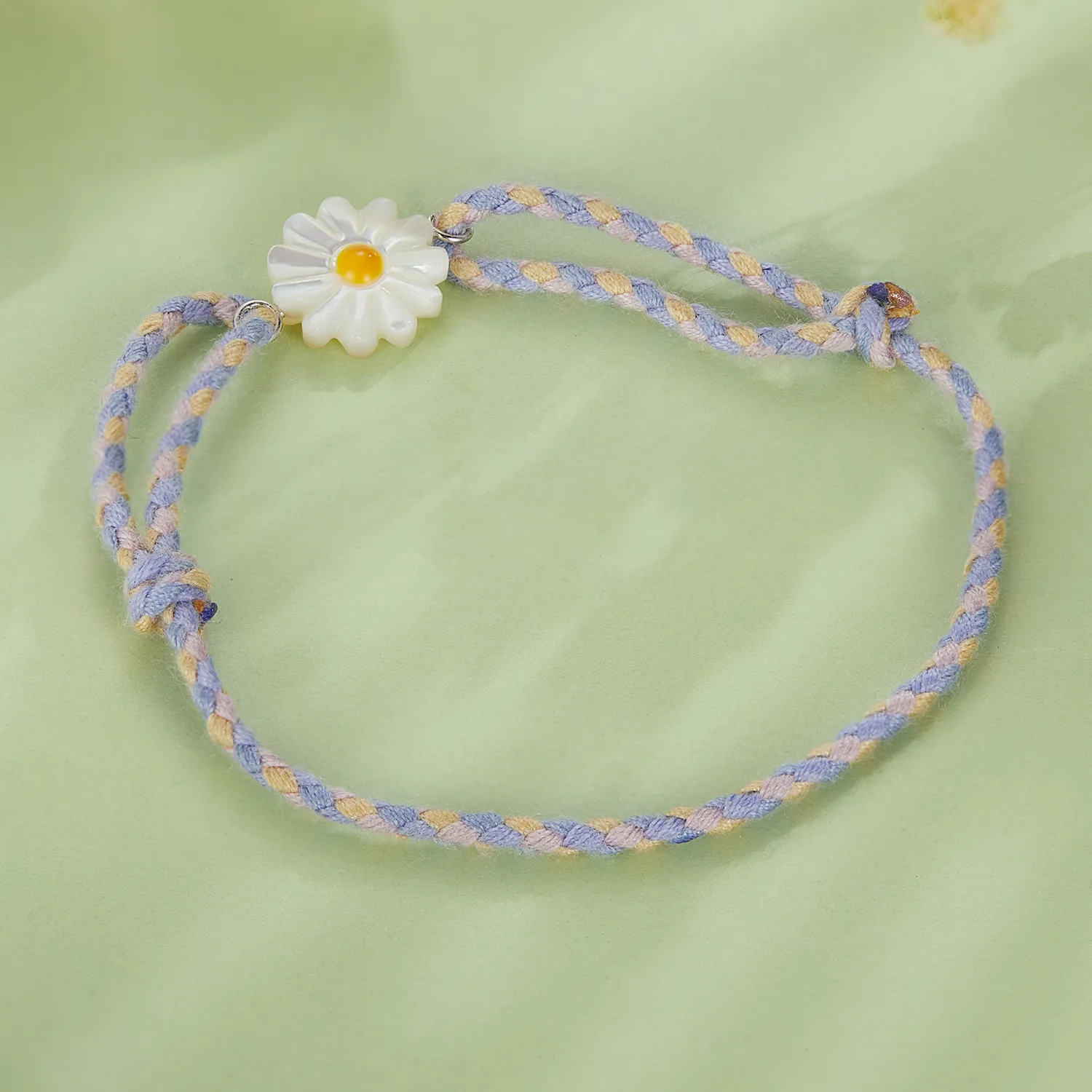 Pandora Style Daisy Cord Armbånd - SCB250