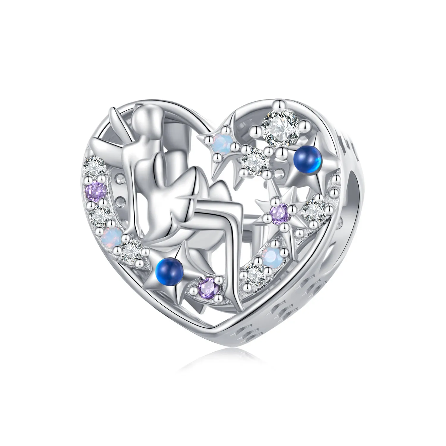 Pandora Style Day and Night Alf Heart Charm - SCC2553