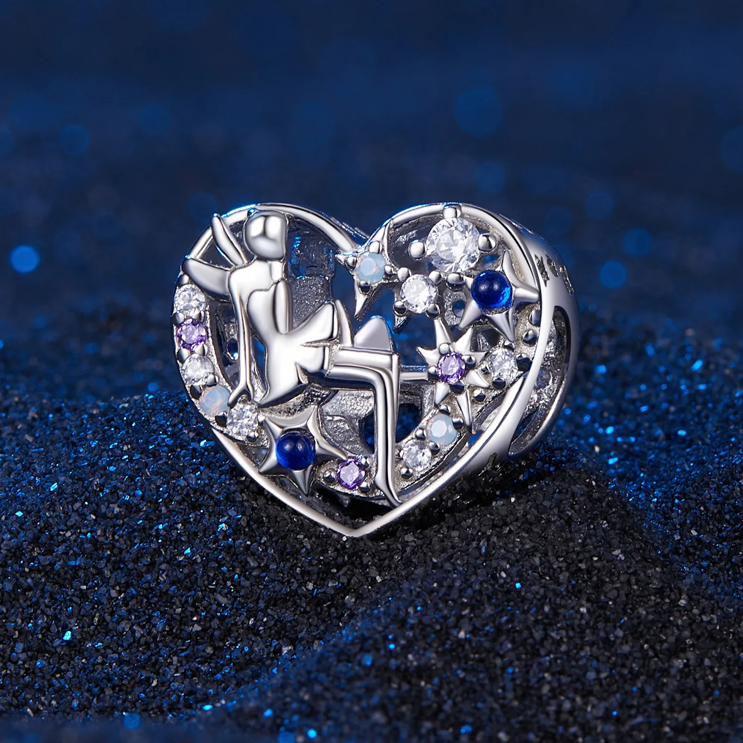 Pandora Style Day and Night Alf Heart Charm - SCC2553