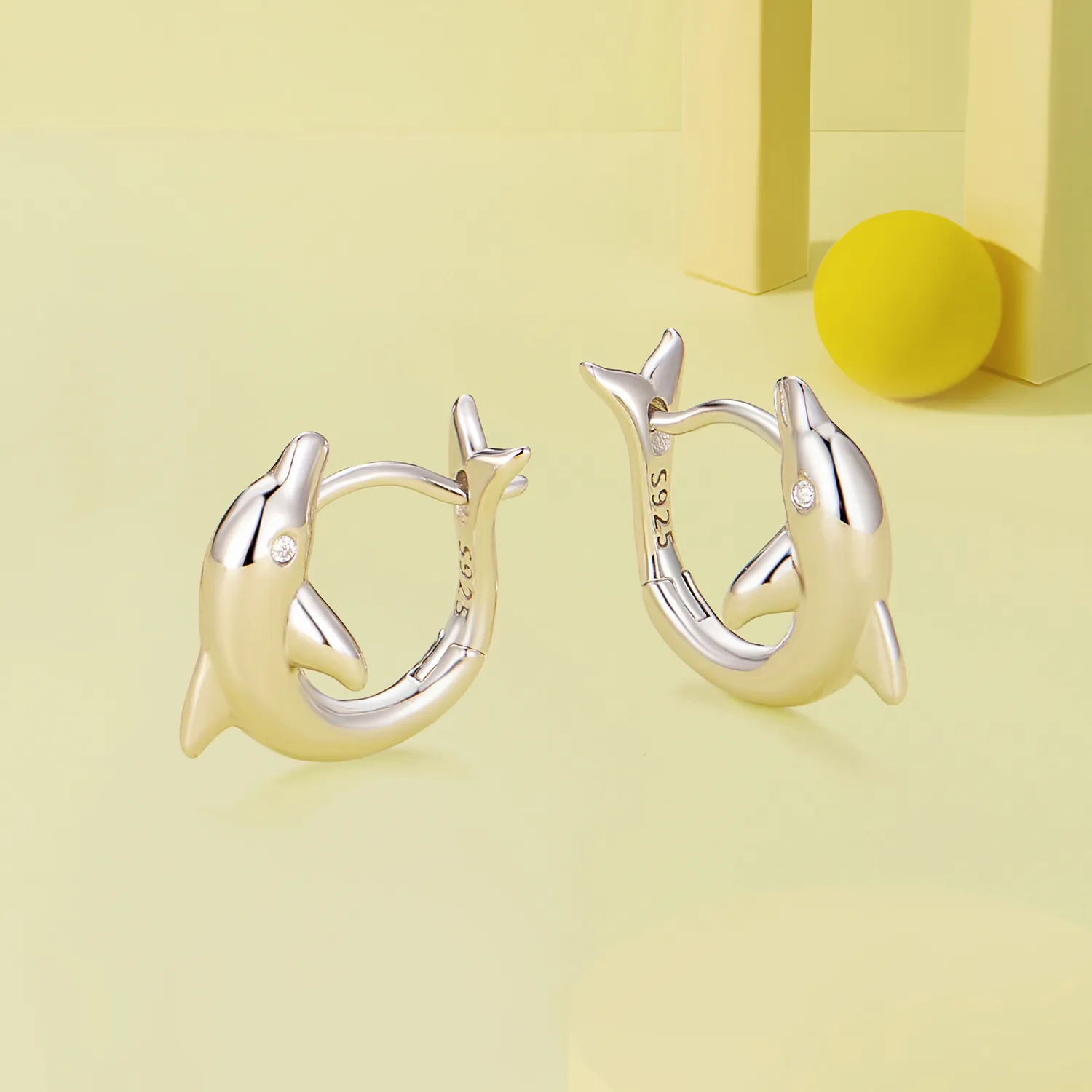 Pandora Style Dolphin Hoop øredobber - BSE881