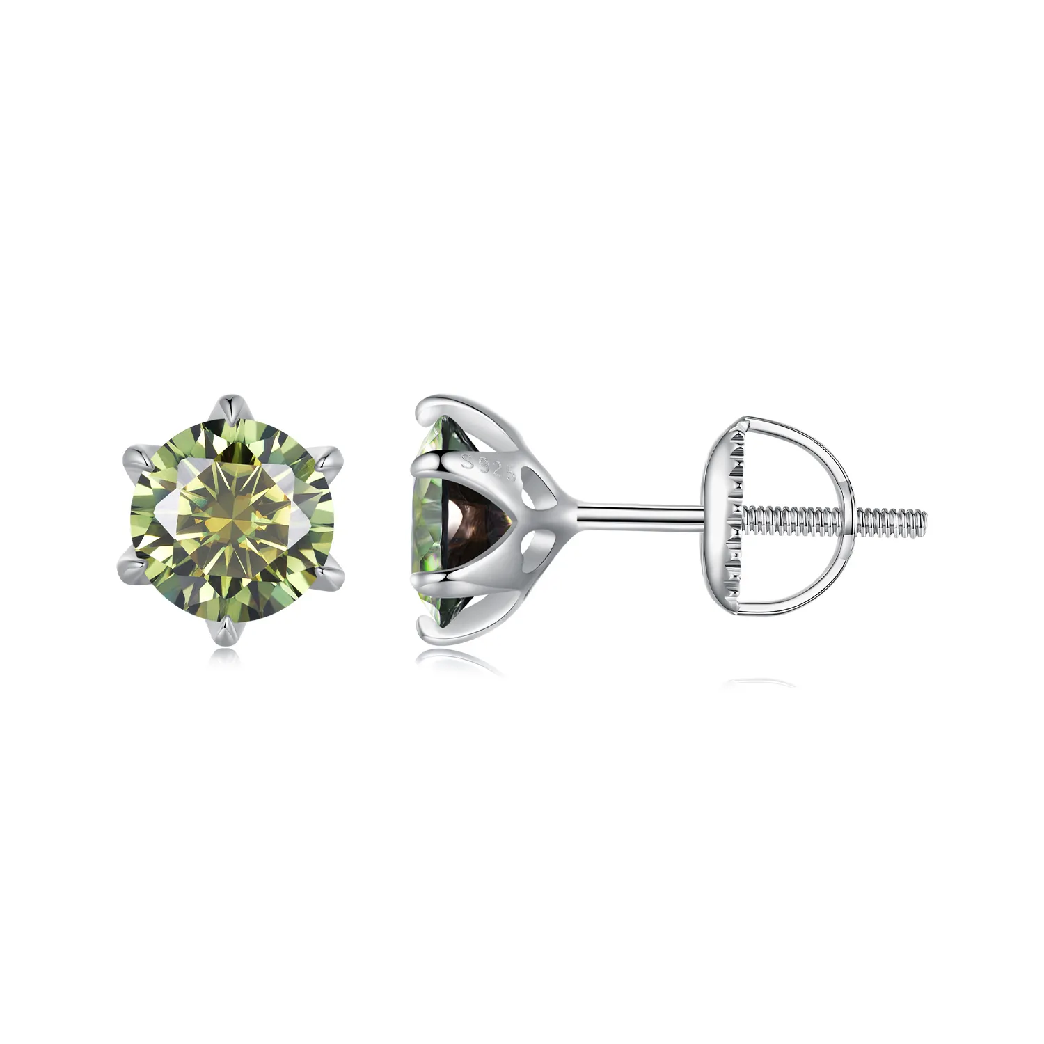 Pandora Style Emeraldmoissanite øredobber - MSE025-LGN