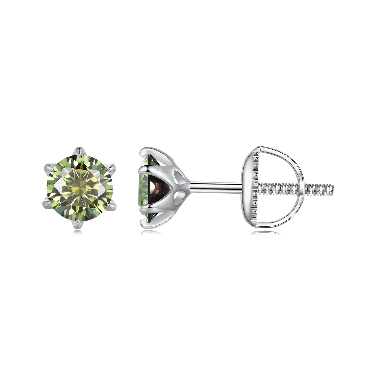 Pandora Style Emeraldmoissanite øredobber - MSE025-SGN