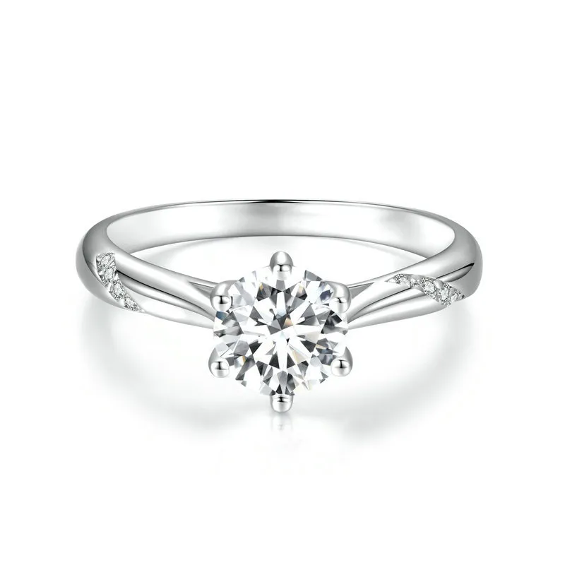 Pandora Style Enkel Moissanite Ring (ett sertifikat) - MSR003