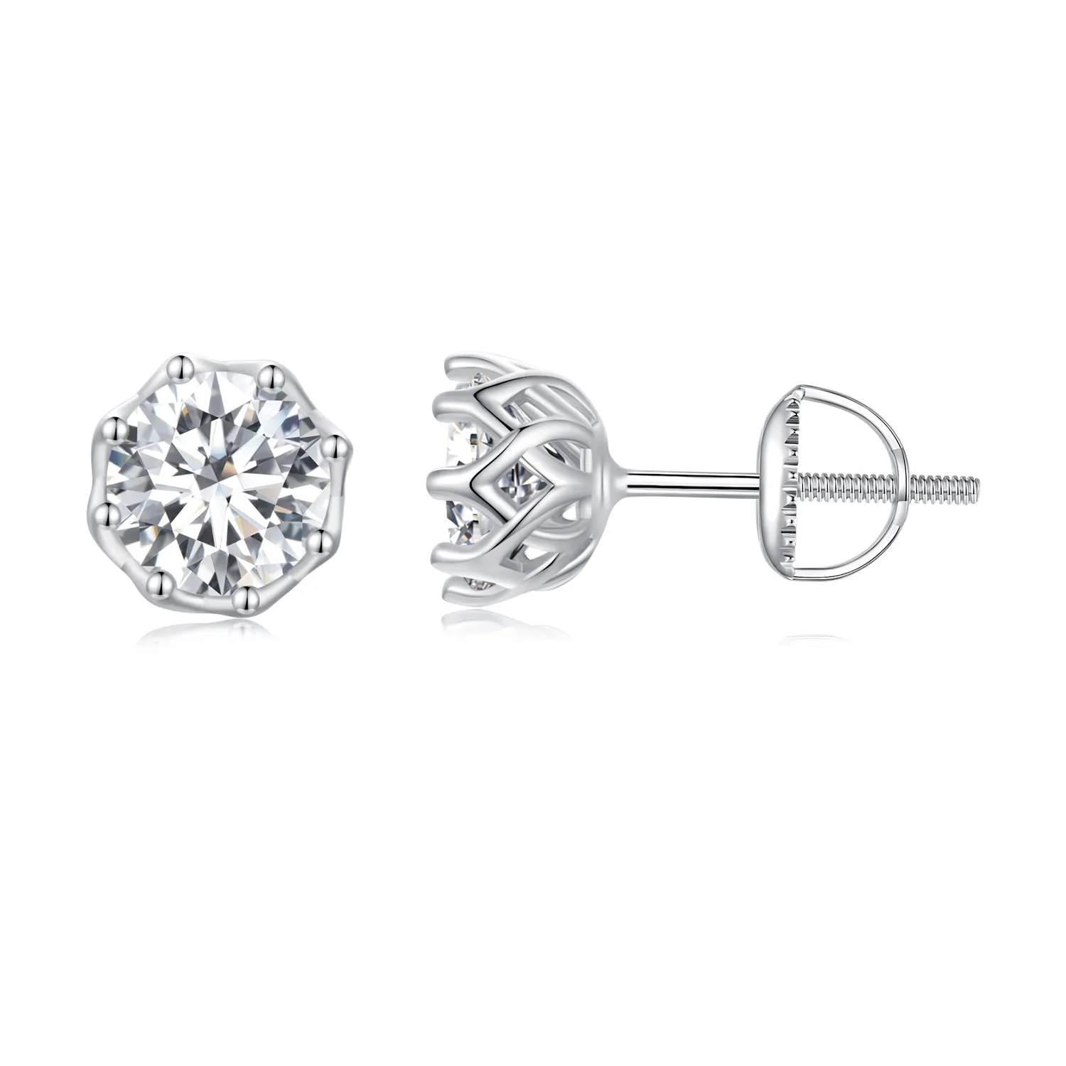 Pandora Style Exquisite Moissanite ørepynt (to sertifikater) - MSE016-L