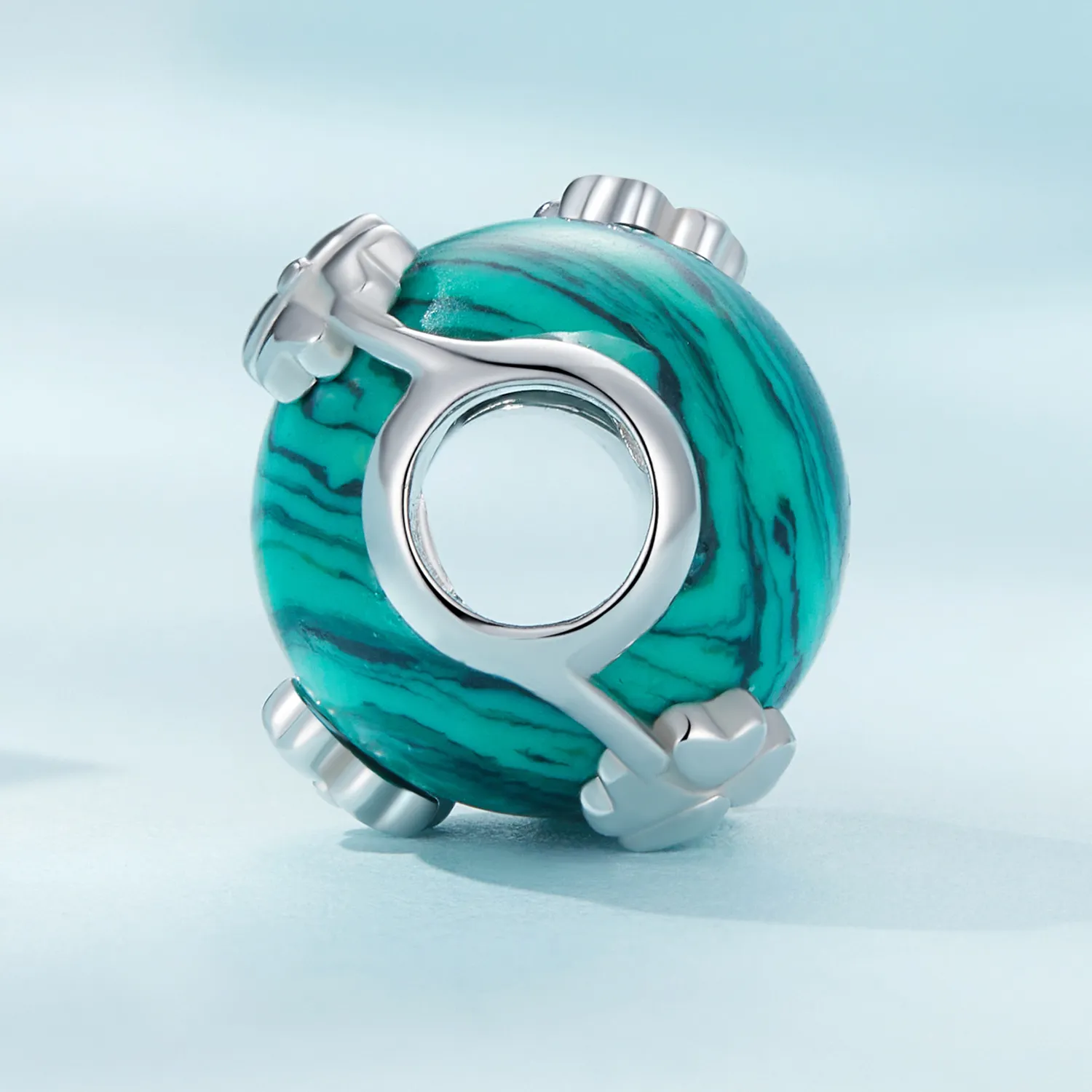 Pandora Style Firkløver Malakitt Charm - SCC2489