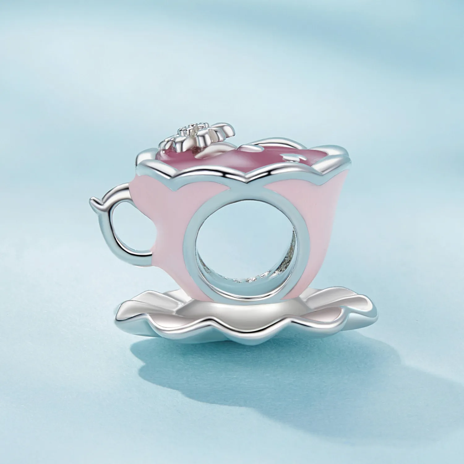 Pandora Style Flower Tea Cup Charm - SCC2563