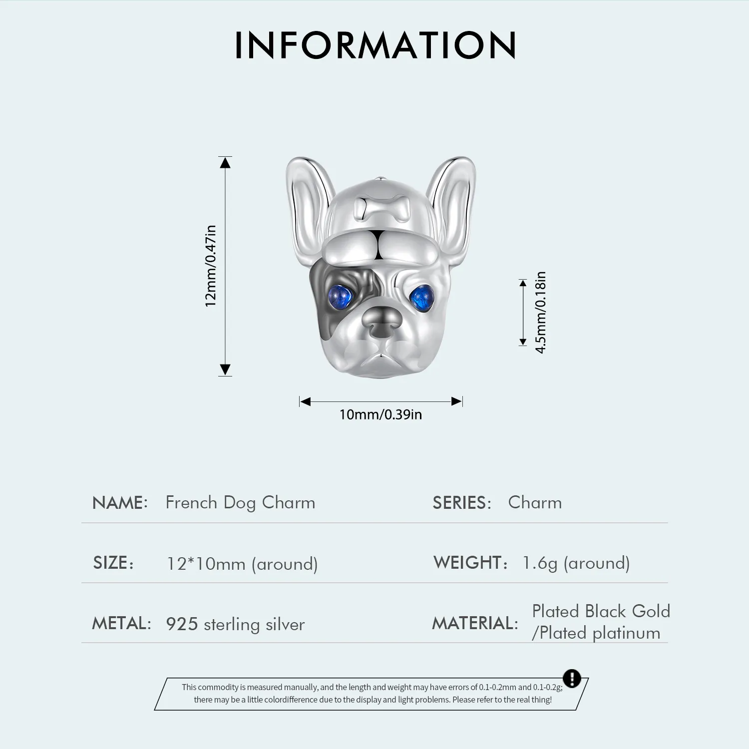 Pandora Style French Bulldog Charm - SCC2588