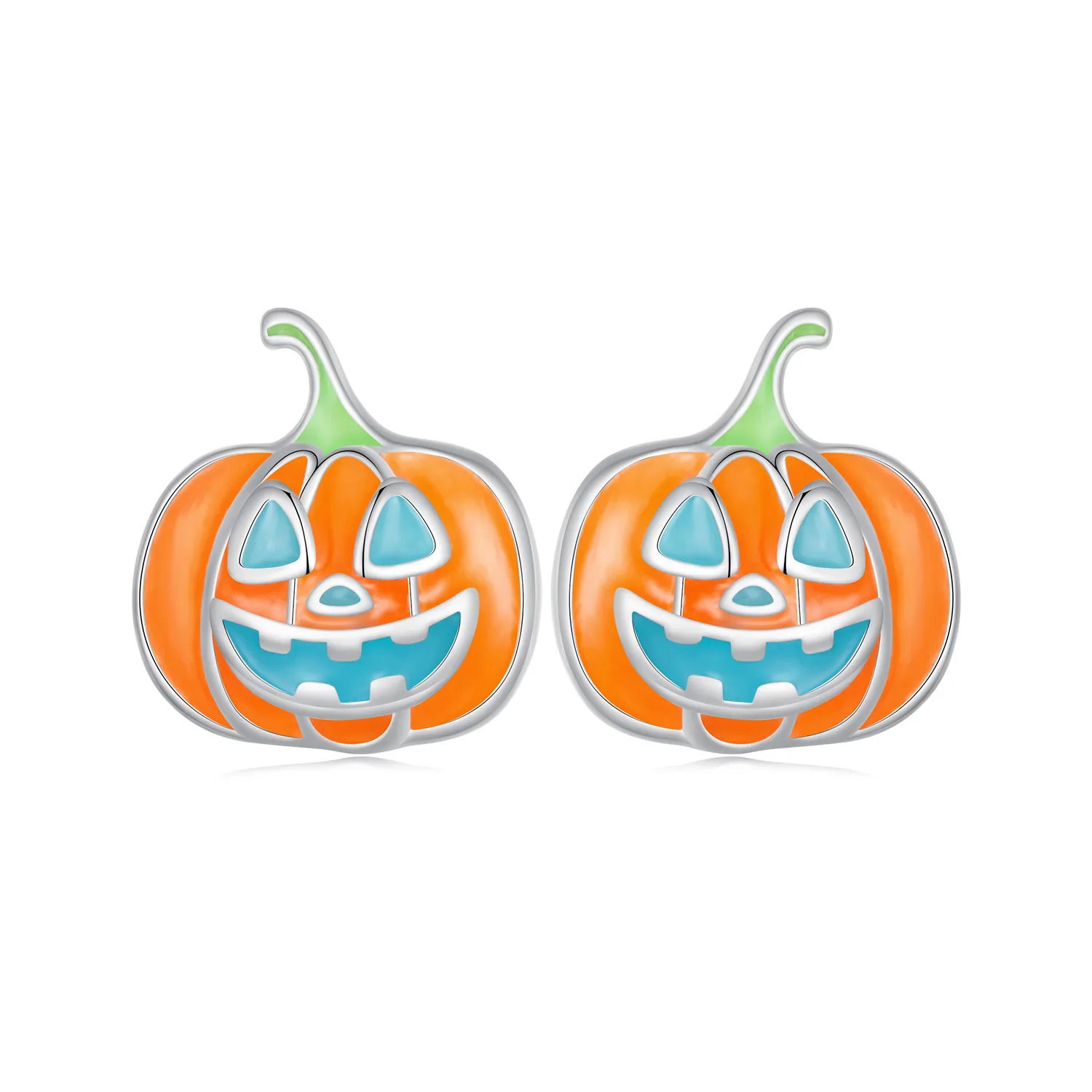 pandora style glow in the dark pumpkin personalized studs øredobber sce1640