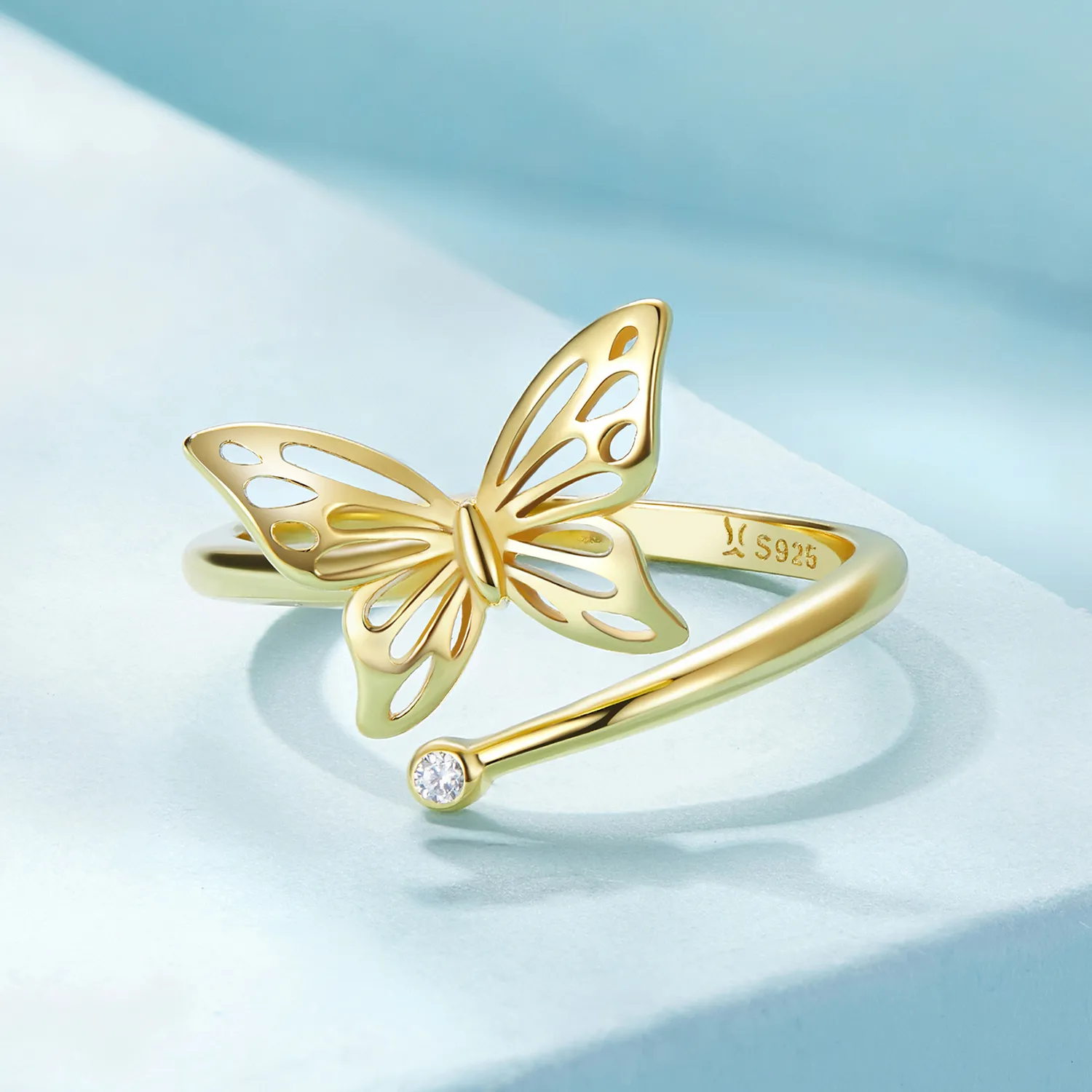 Pandora Style Golden Butterfly Dream Ring - SCR448-B