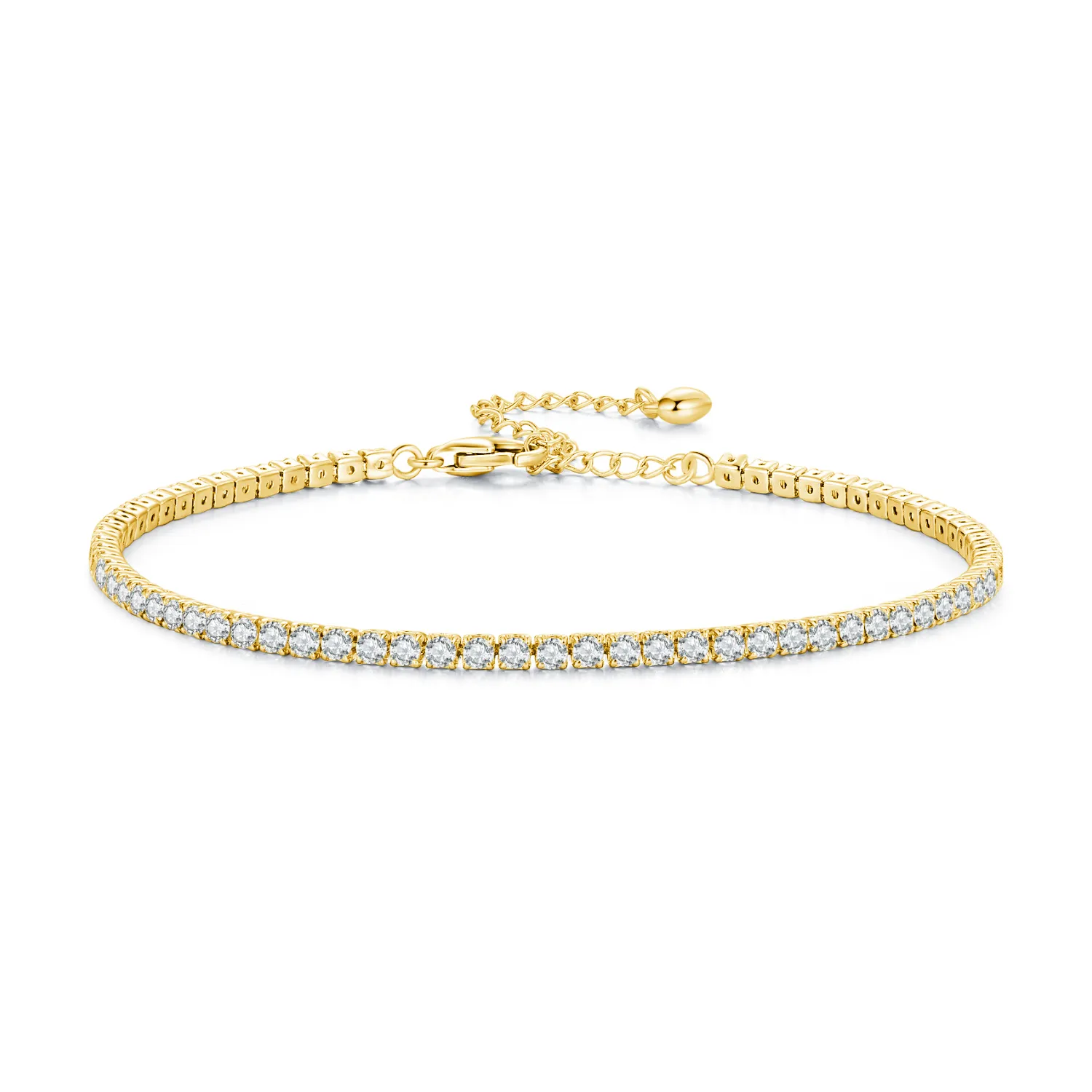 Pandora Style Golden Exquisite Zircon Chain Armbånd - BSB097-B