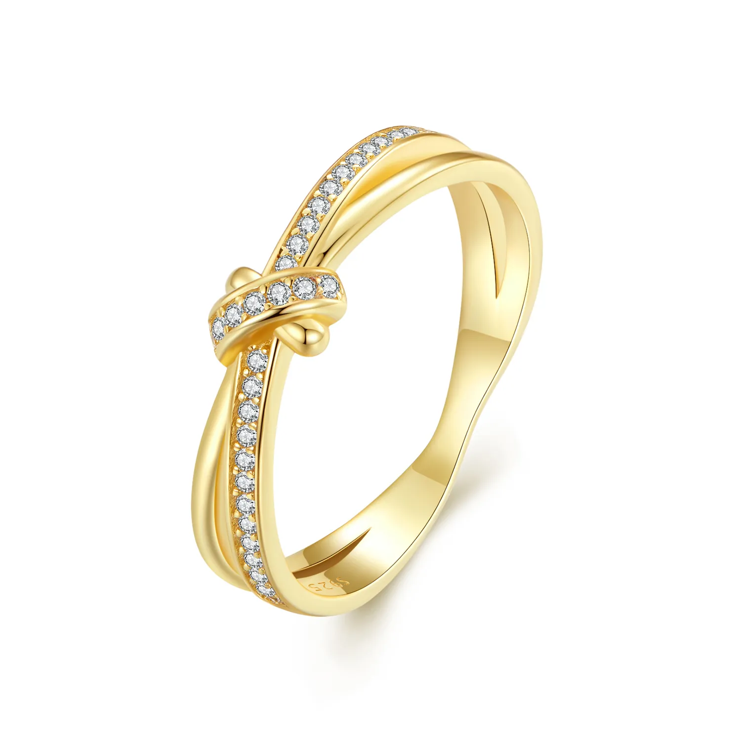 Pandora Style Golden Knot Ring - SCR896-B