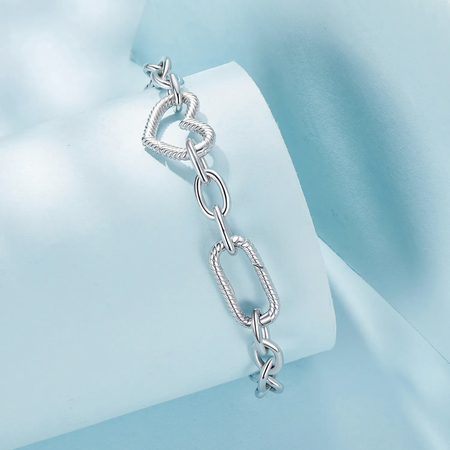 Pandora Style Heart Chain Armbånd - SCB258