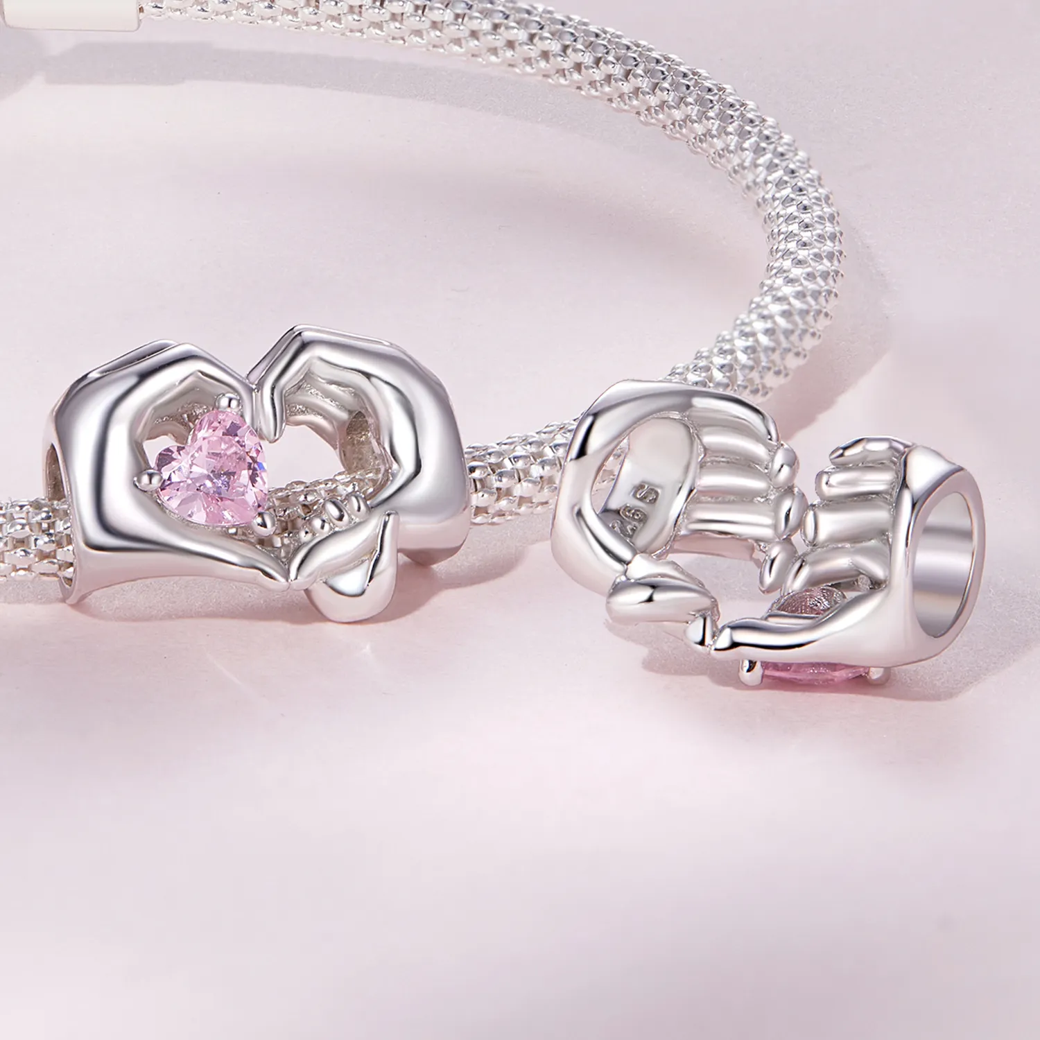 Pandora Style Heart Gesture Charm - BSC829