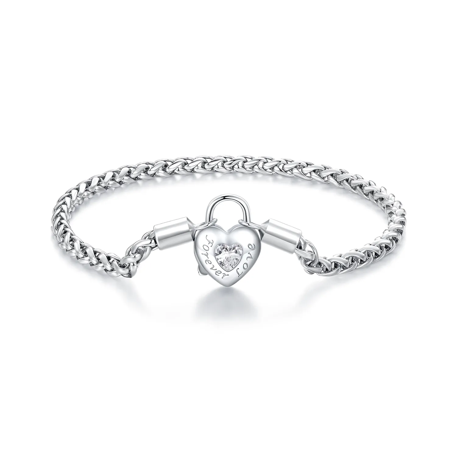 pandora style heart lock basic kjedearmbånd bsb147