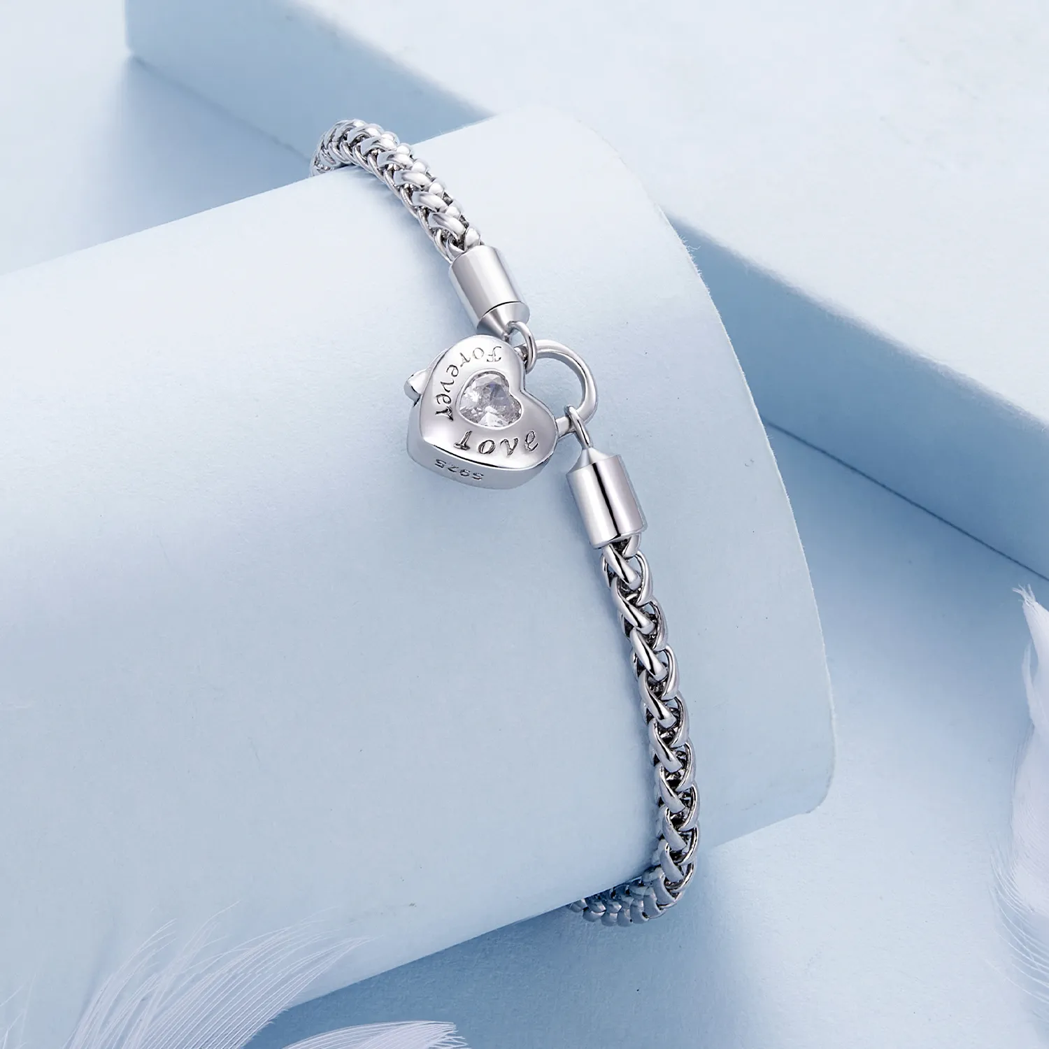 Pandora Style Heart Lock Basic kjedearmbånd - BSB147