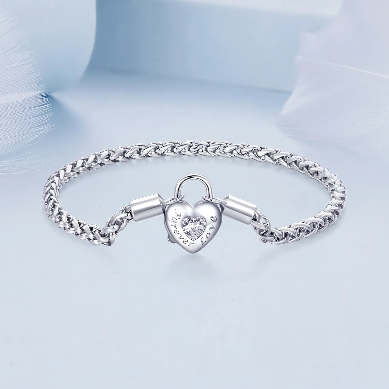 Pandora Style Heart Lock Basic kjedearmbånd - BSB147