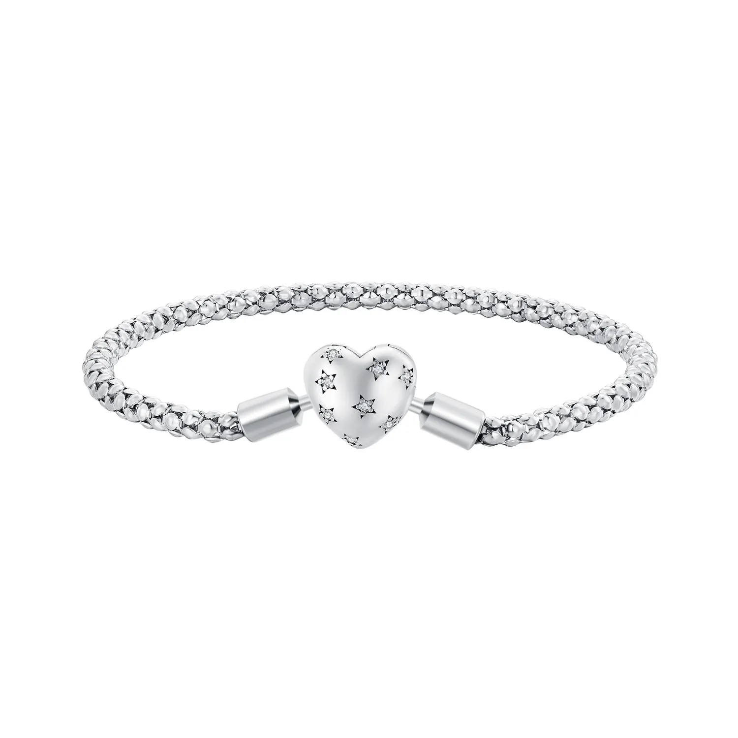 Pandora Style Hjerteformet Basic Chain Armbånd - BSB135