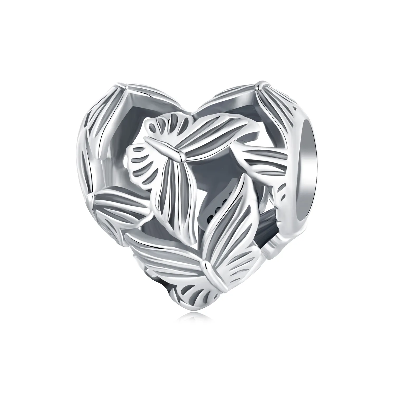 pandora style hjerteformet butterfly charm scc2576