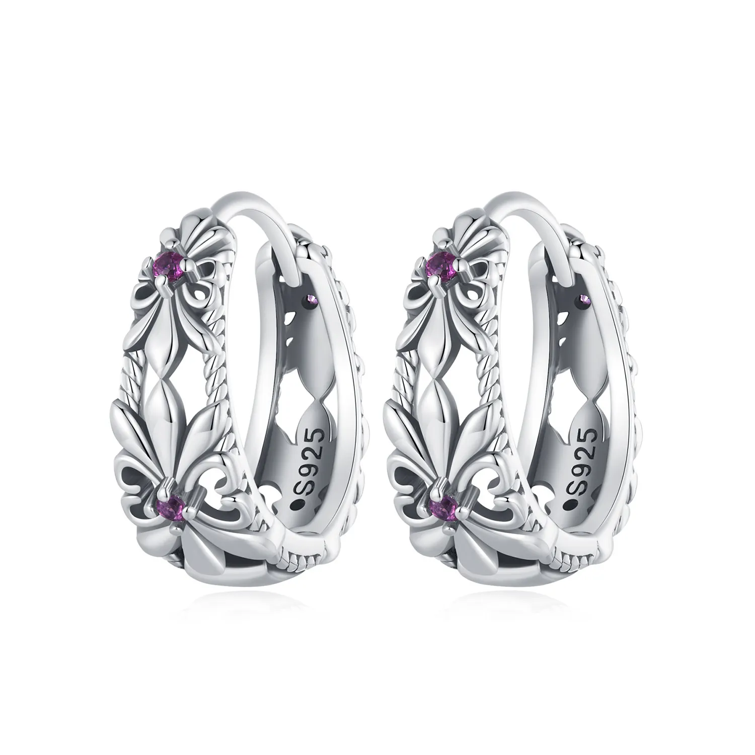 pandora style iris vintage hoop øredobber sce1649