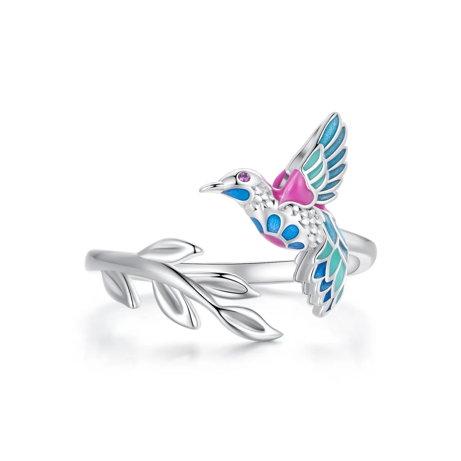 Pandora Style Kingfisher åpen ring - BSR483-E