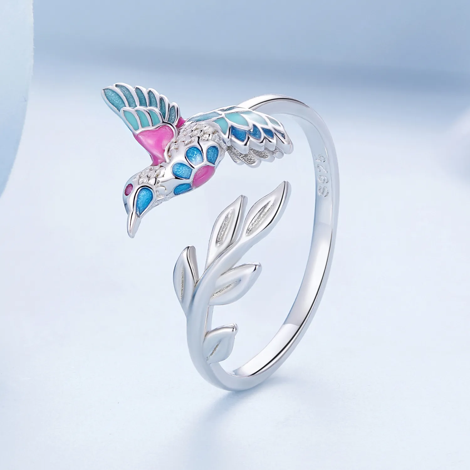 Pandora Style Kingfisher åpen ring - BSR483-E