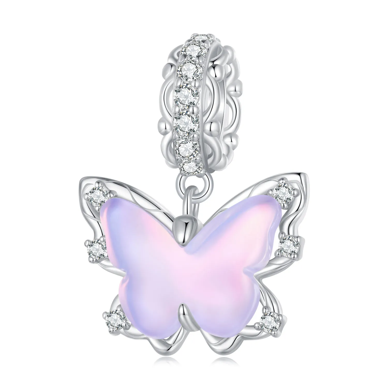 Pandora Style Lace Butterfly Dingle - BSC925