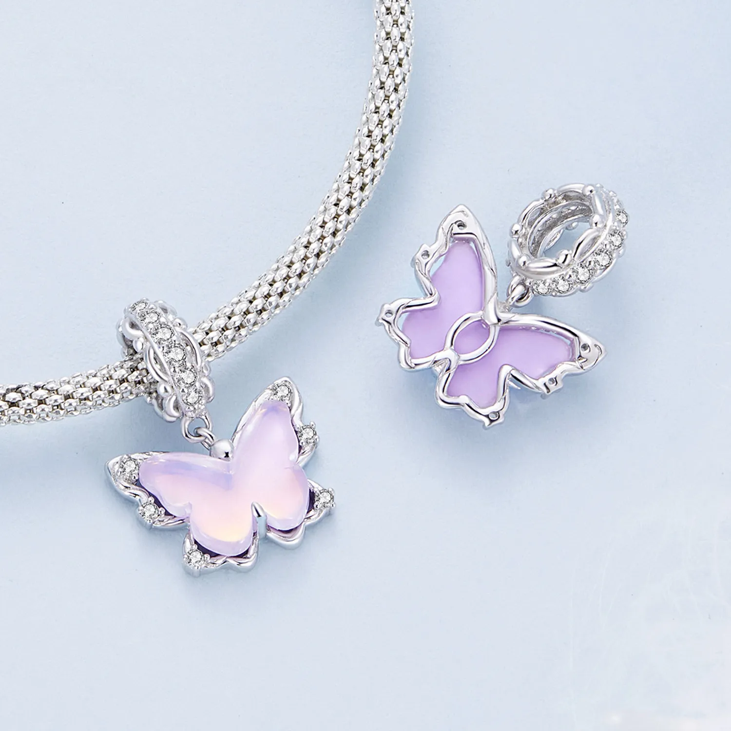 Pandora Style Lace Butterfly Dingle - BSC925