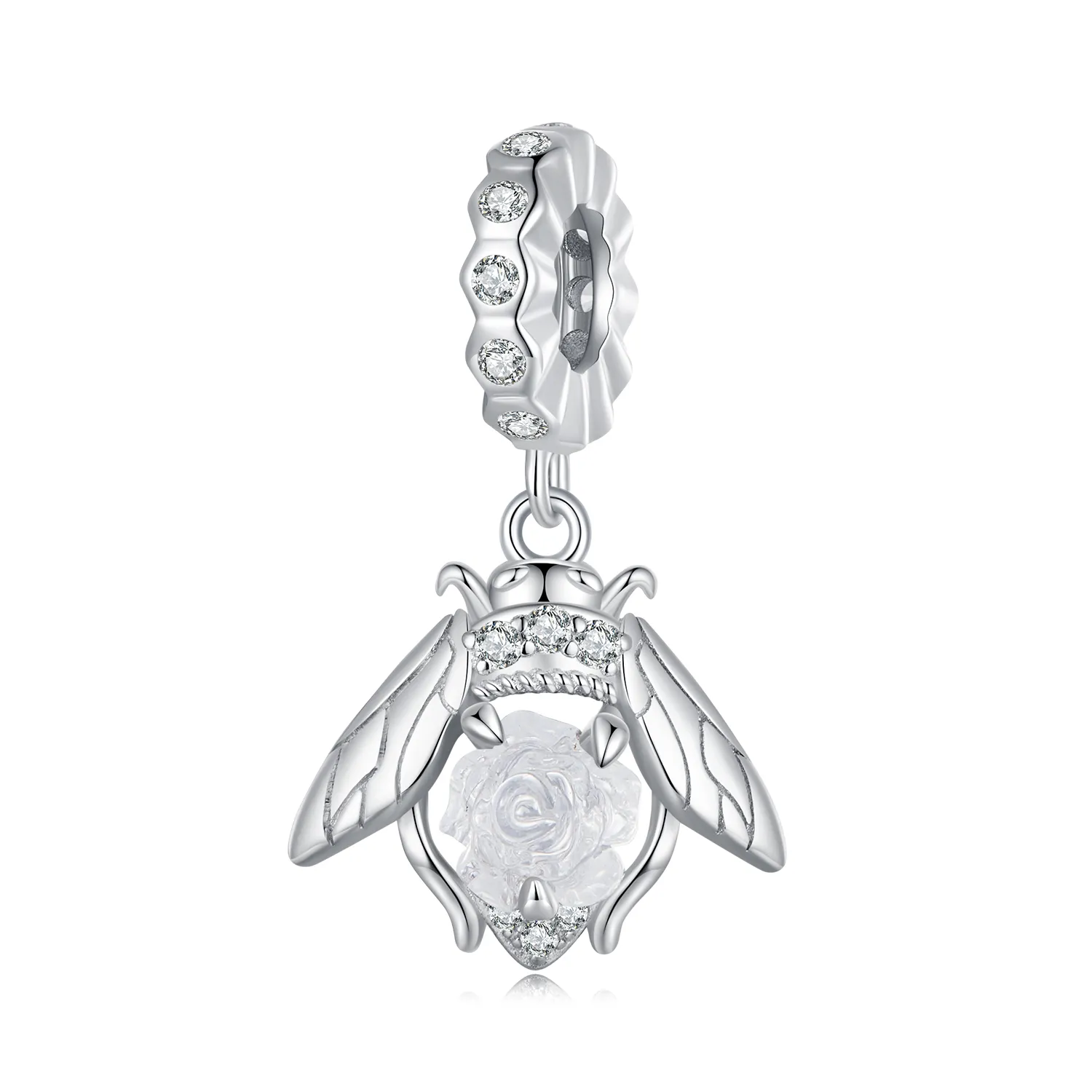 Pandora Style Light Sensitive Bee Rose Dangle - SCC2598