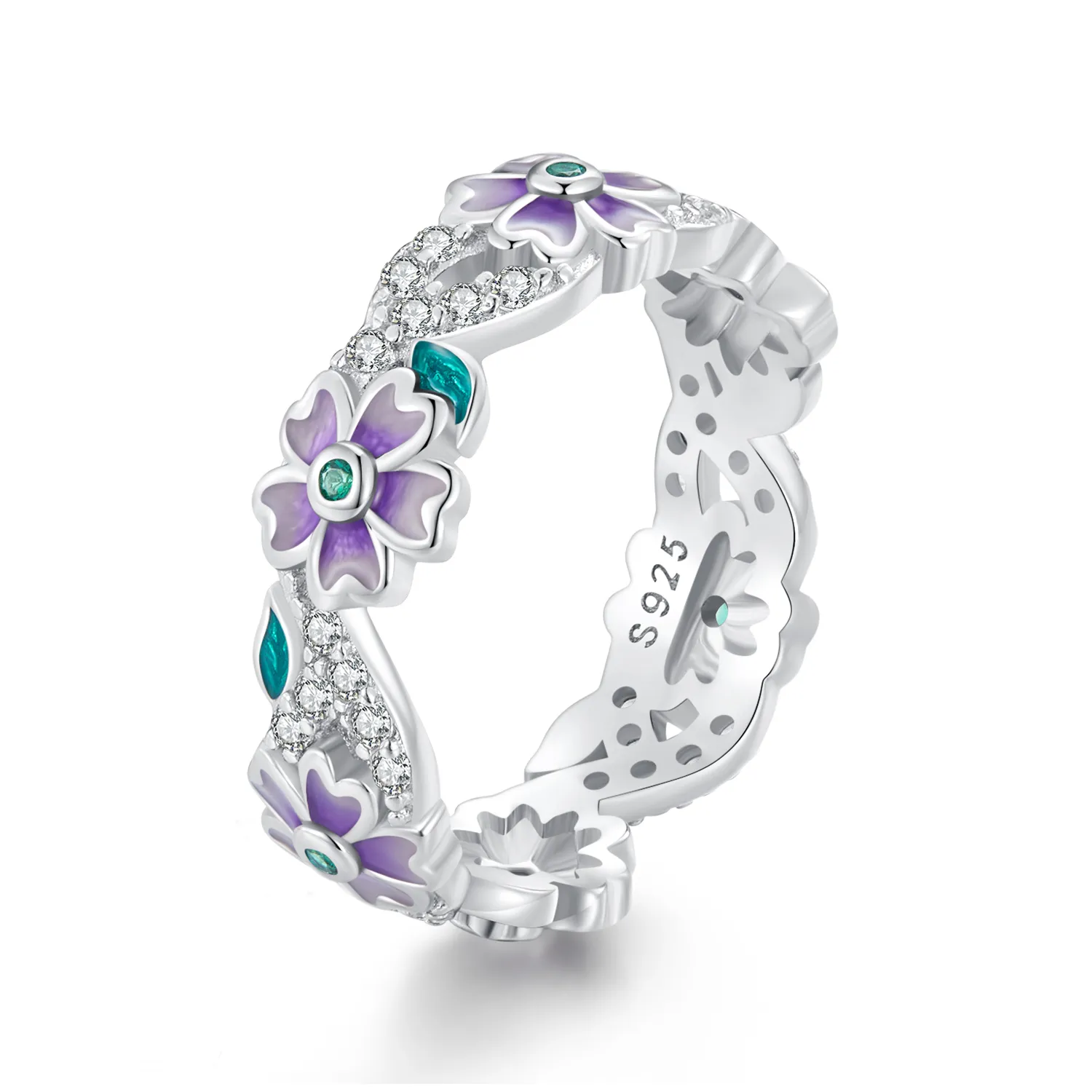 Pandora Style lilla kransring - BSR492