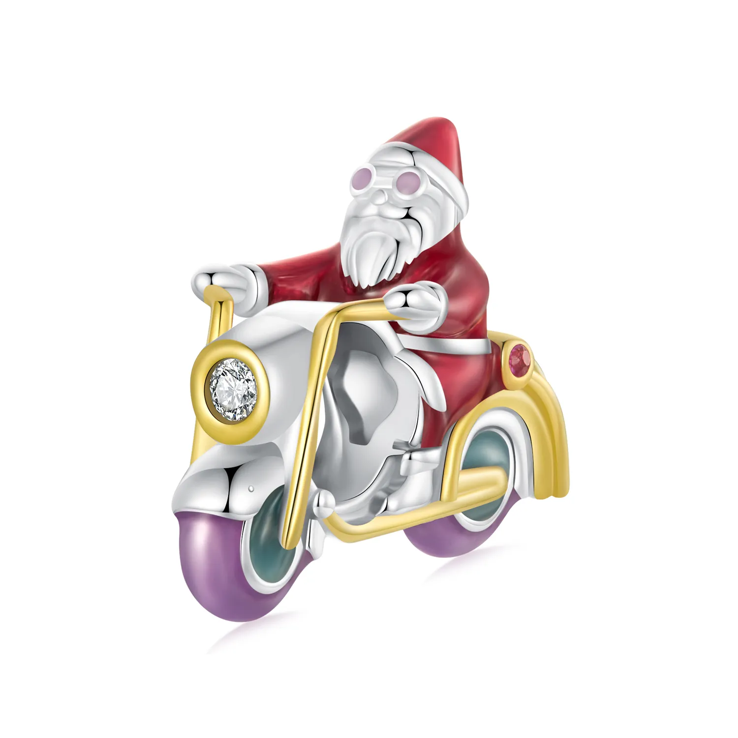 pandora style luminous santa claus is here charm scc2645