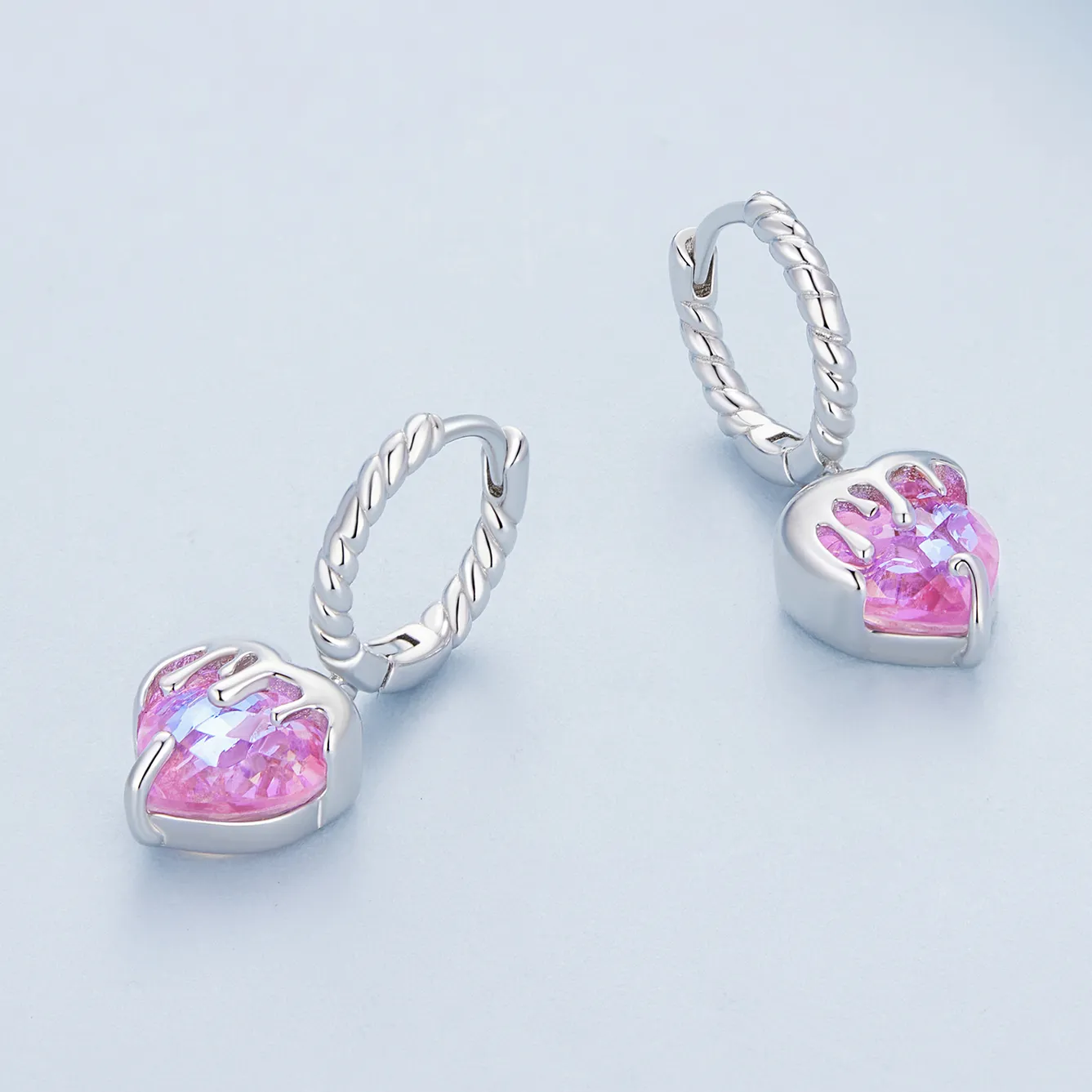 Pandora Style Melting Heart Hoop øredobber - BSE833