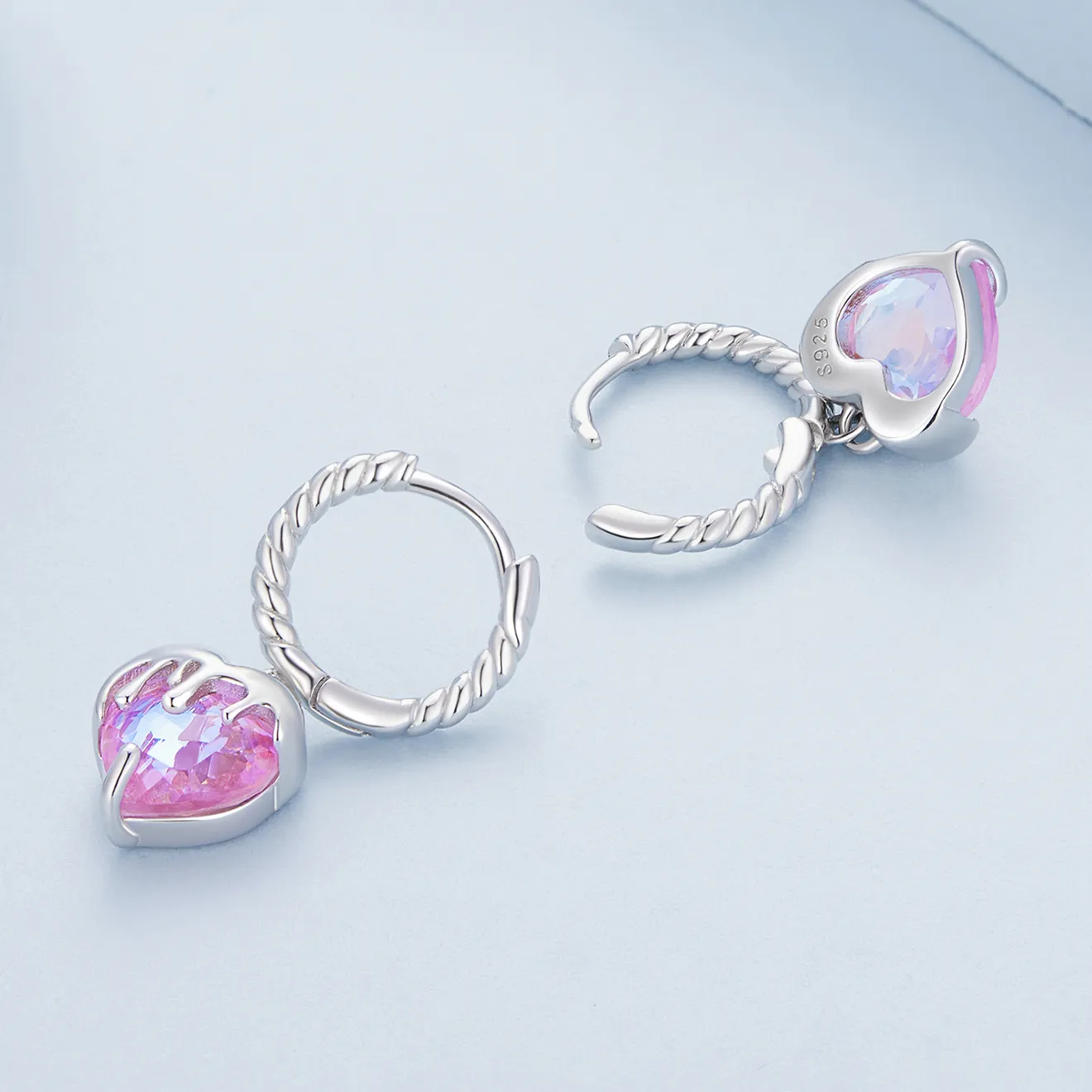 Pandora Style Melting Heart Hoop øredobber - BSE833