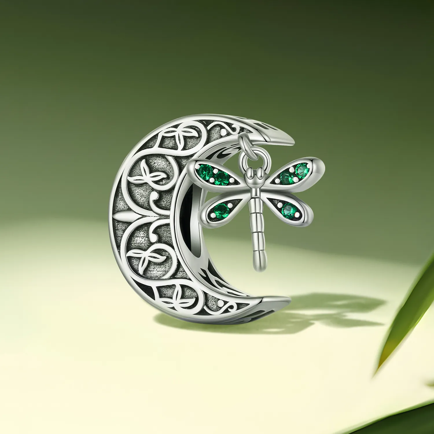 Pandora Style Moon Dragonfly Charm - SCC2605