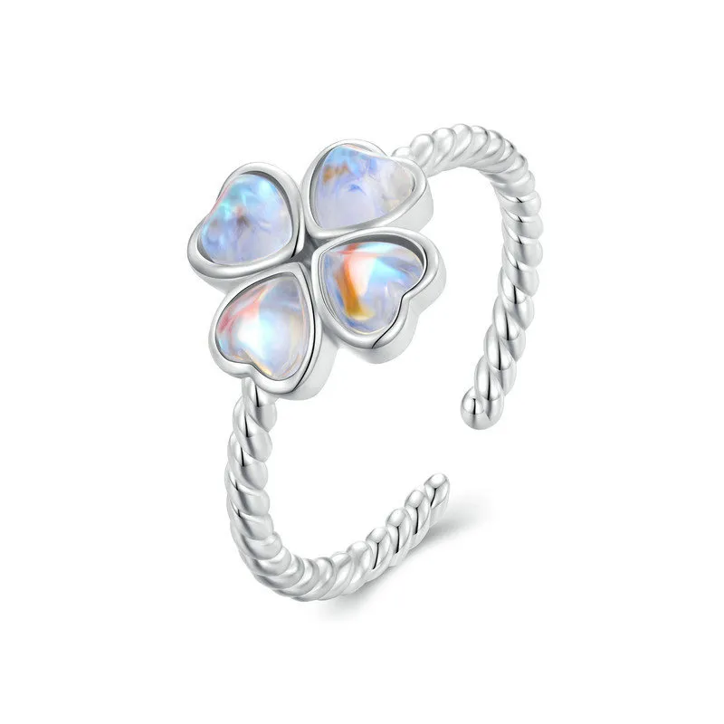 Pandora Style Moonlight Clover Åpen Ring - BSR458-E