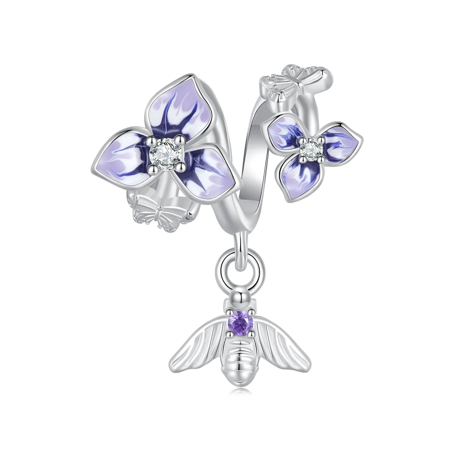 Pandora Style Pansy Dangle - SCC2584