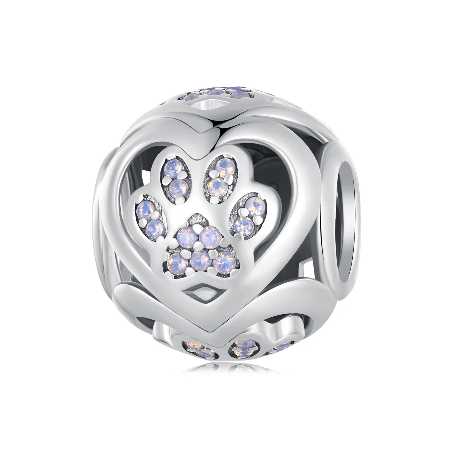 pandora style paw print charm scc2578