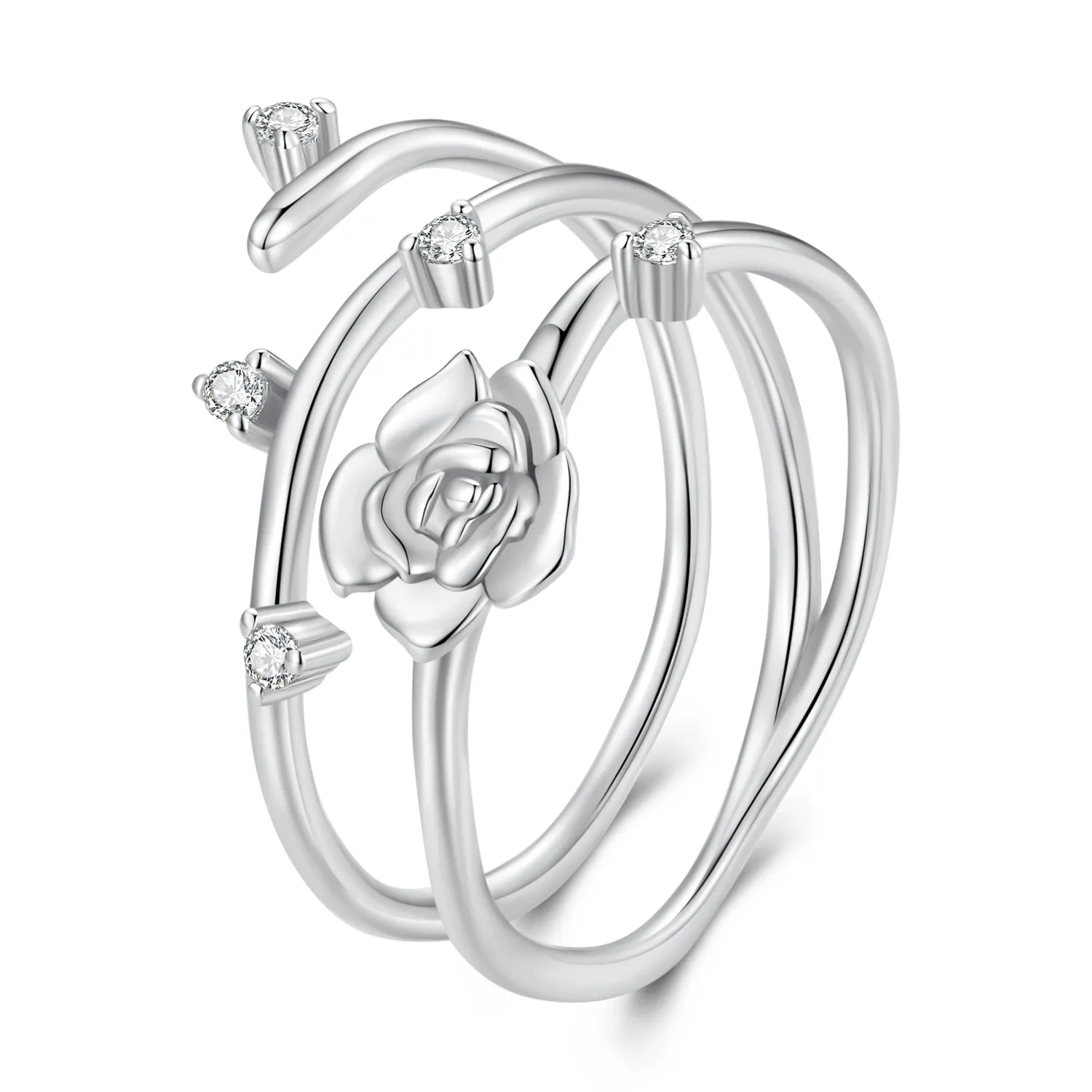 Pandora Style Personlig Allsidig Rose Vine Ring - BSR404