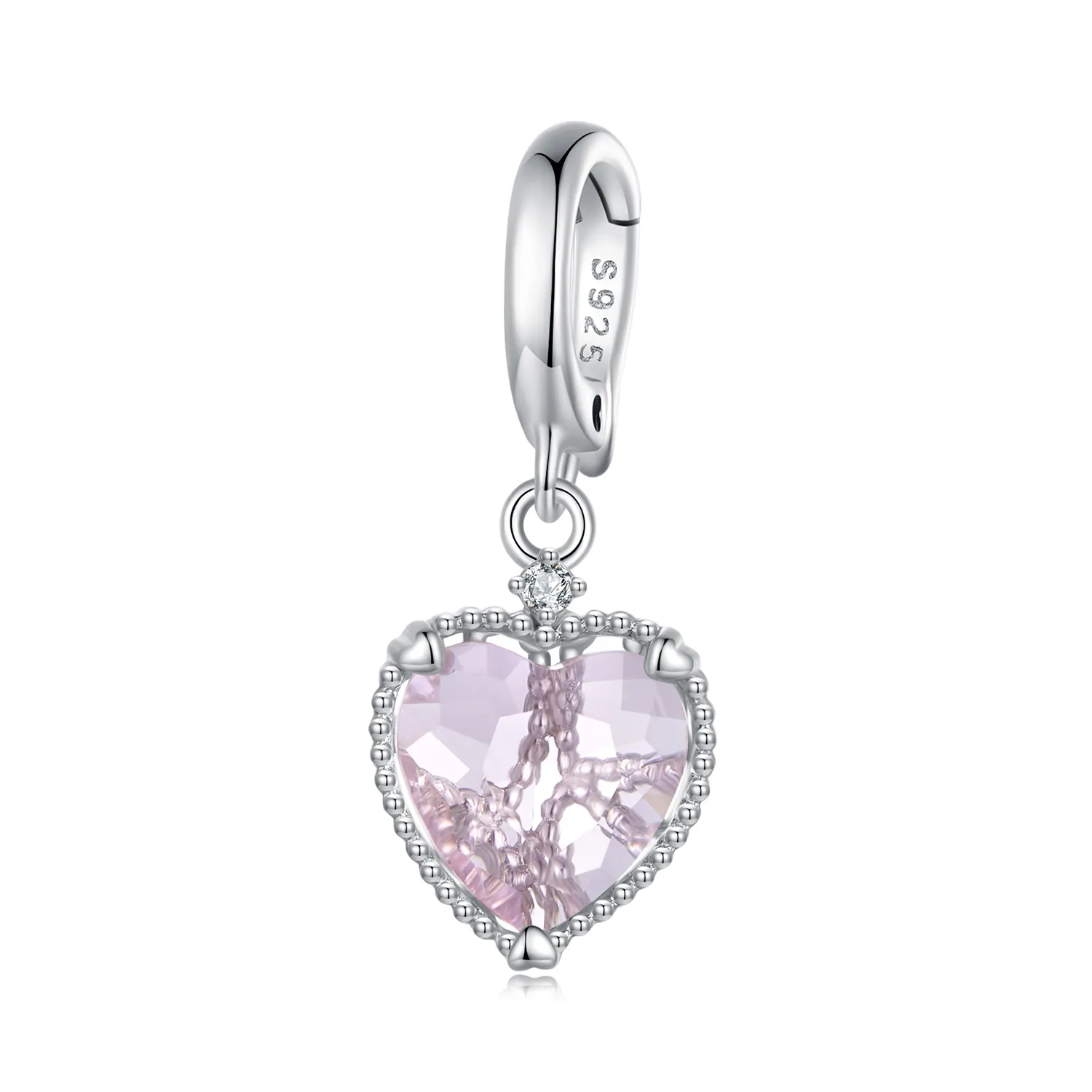 pandora style pink heart dingle scc2594